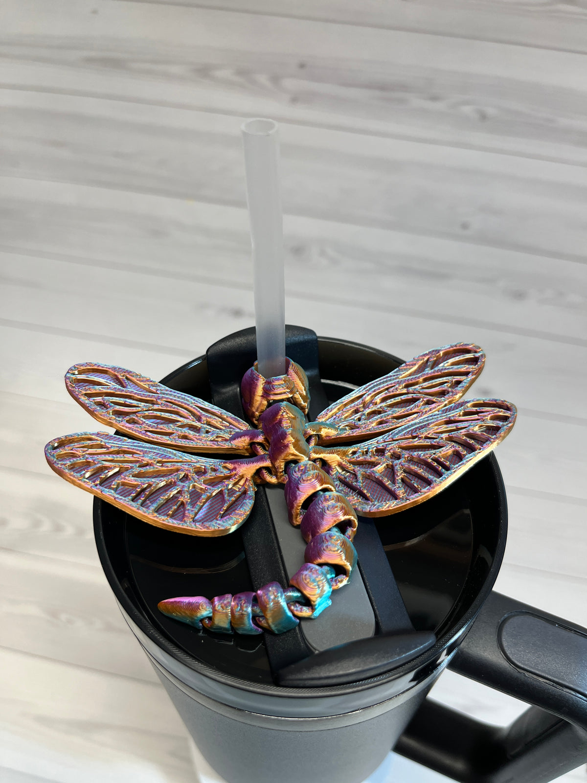 Dragonfly Straw Buddy- trio-blue/pink/orange