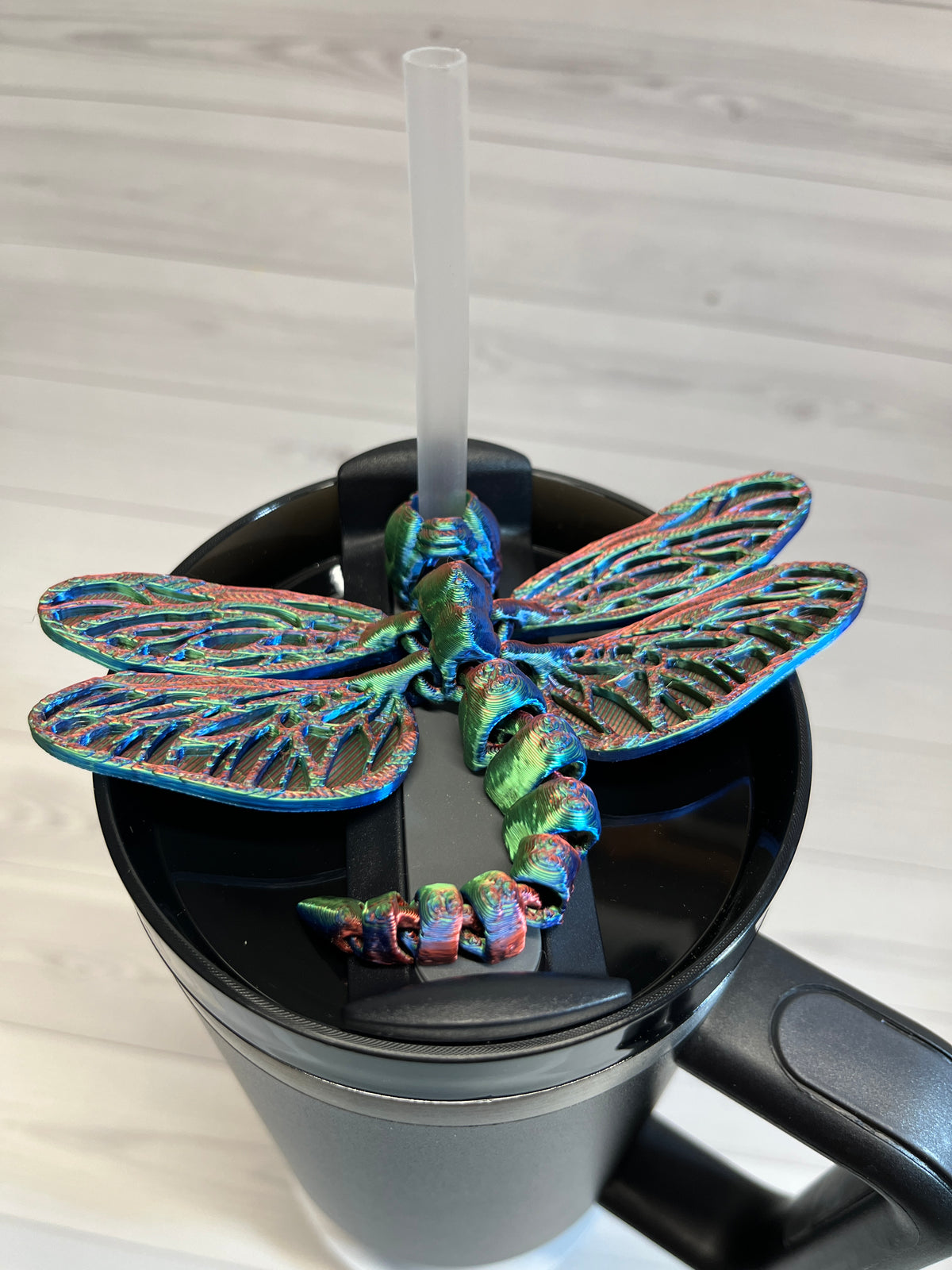 Dragonfly Straw buddy- Trio red/blue/green