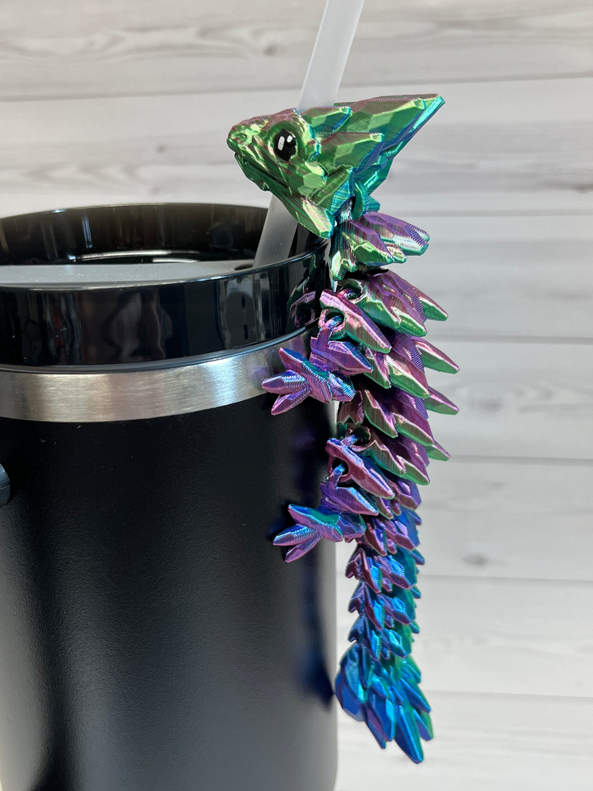 Dragon Straw Buddy- trio blue/pink/green