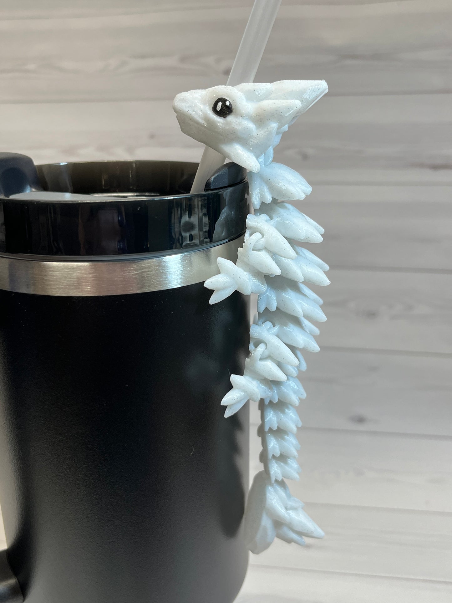 Dragon Straw Buddy- Sparkle White