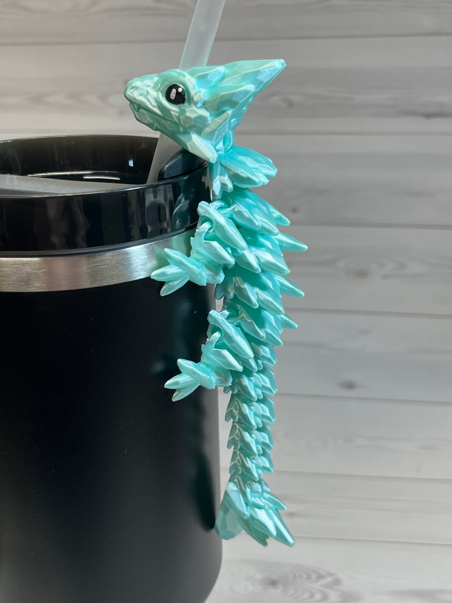 Dragon Straw Buddy- Silk Cyan