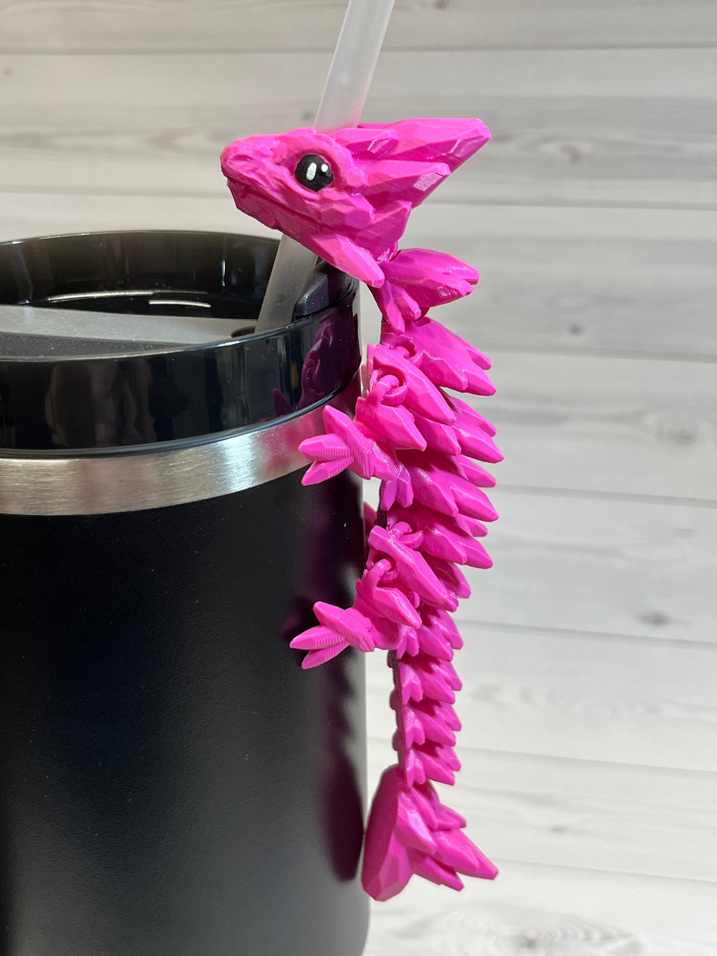 Dragon Straw Buddy- Matte hot pink