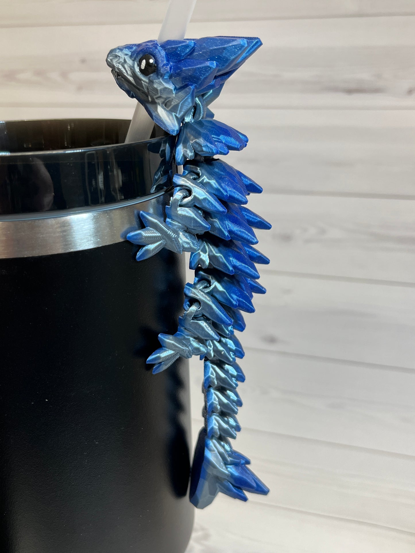 Dragon Straw Buddy- Silver forge blue