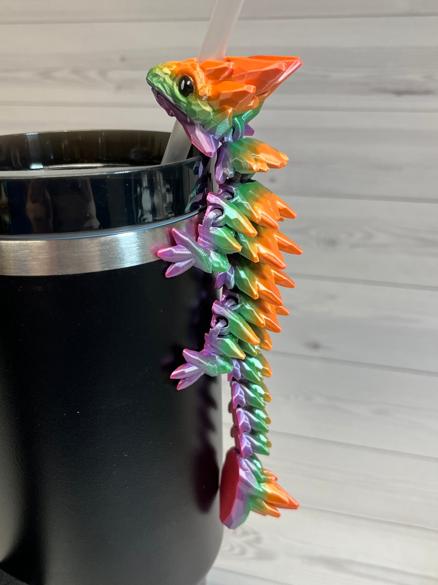 Dragon Straw Buddy- Candy rainbow