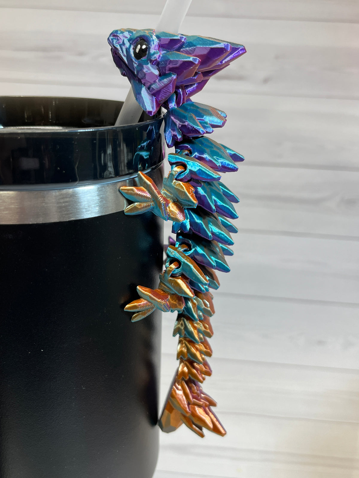 Dragon Straw Buddy- Tri Purple/Orange/Blue
