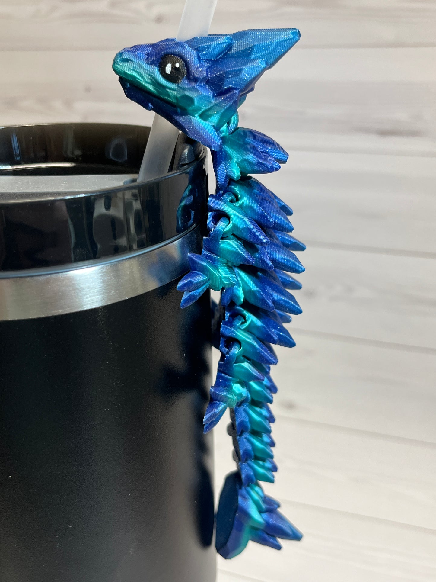 Dragon Straw Buddy- Green forge Blue