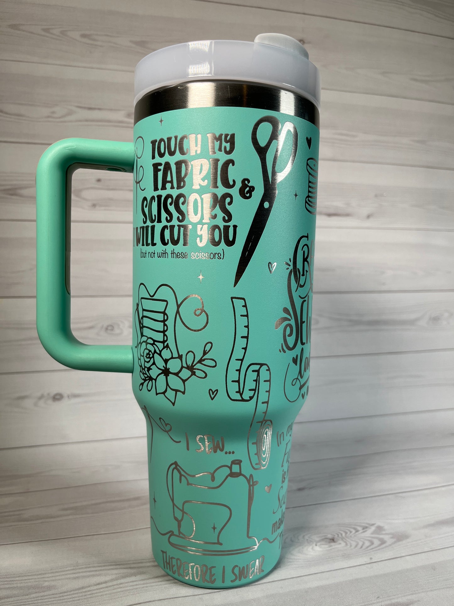 Crafting- Crazy Sewing Lady 40 oz tumbler