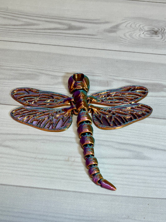 Dragonfly Straw Buddy- trio-blue/pink/orange