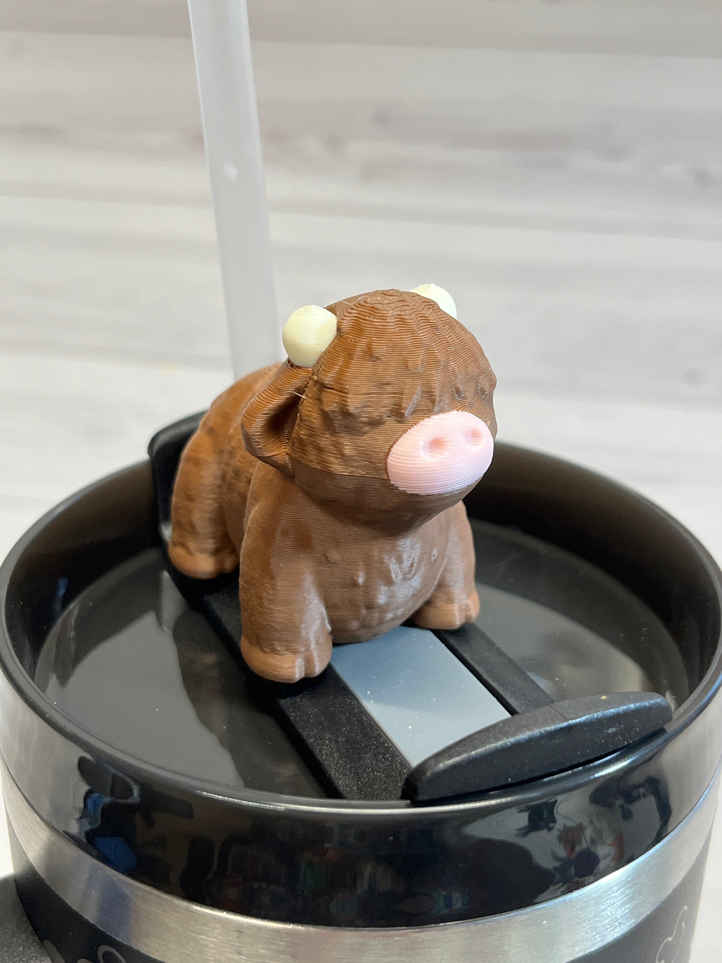 Highland Cow Straw Buddy