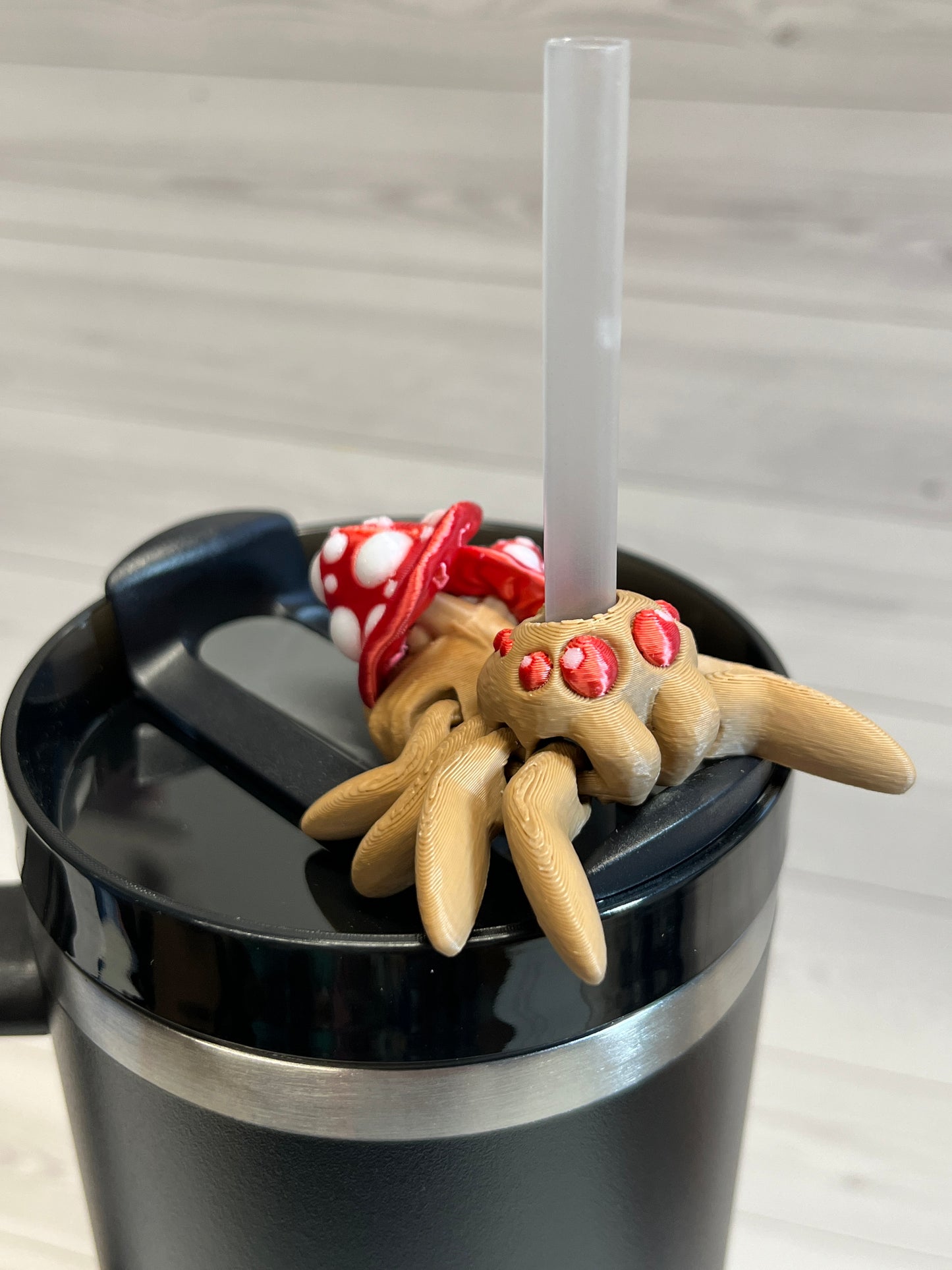 Spider Mushroom Straw Buddy