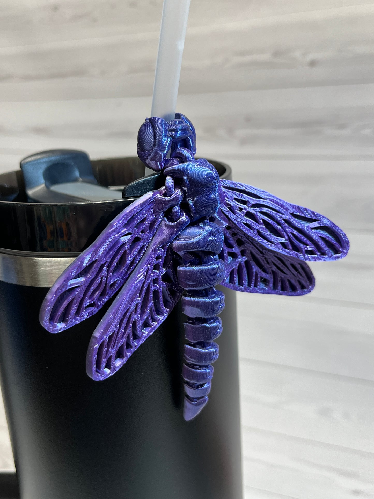 Dragonfly Straw Buddy- Galaxy Purple