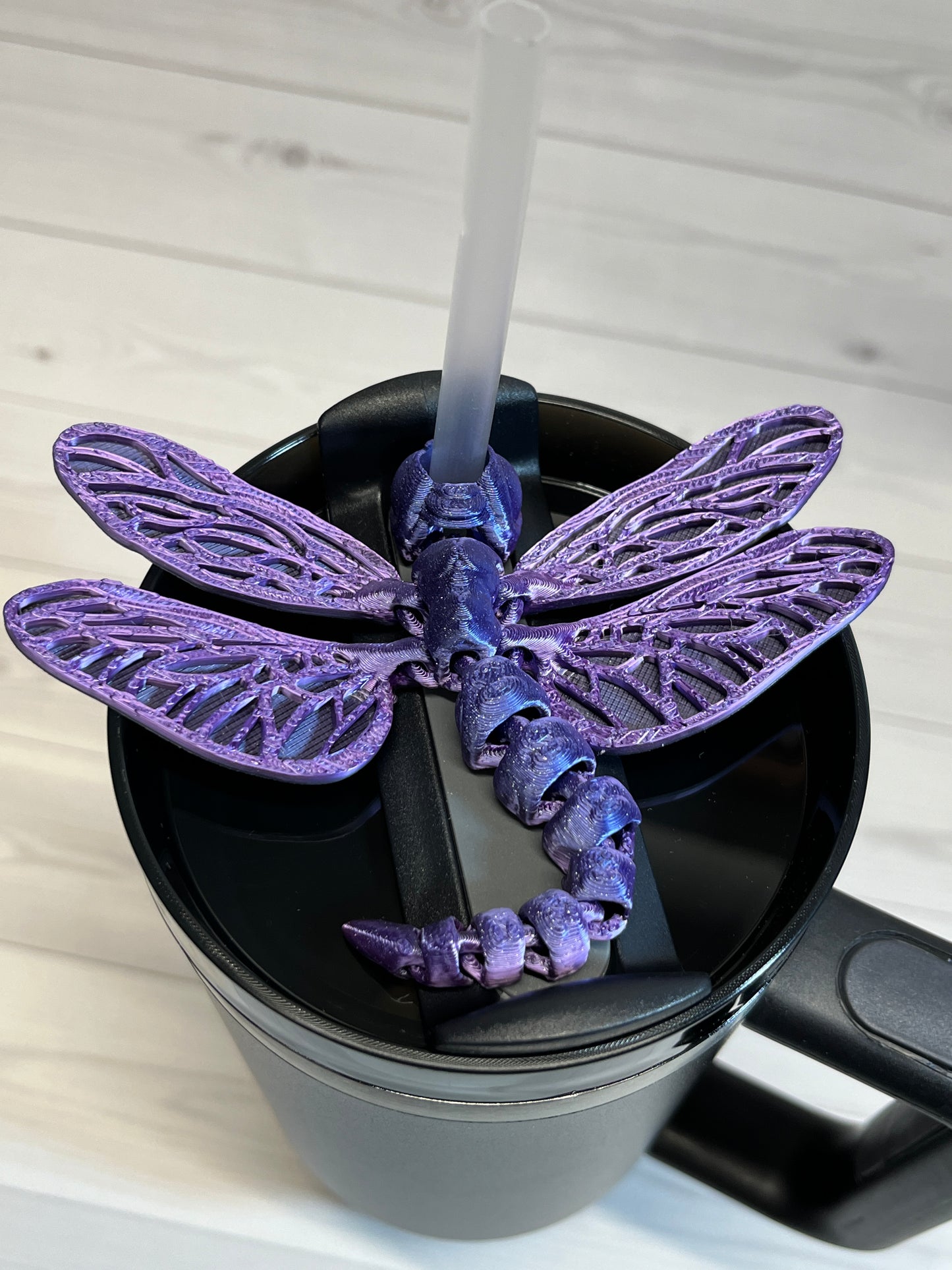 Dragonfly Straw Buddy- Galaxy Purple