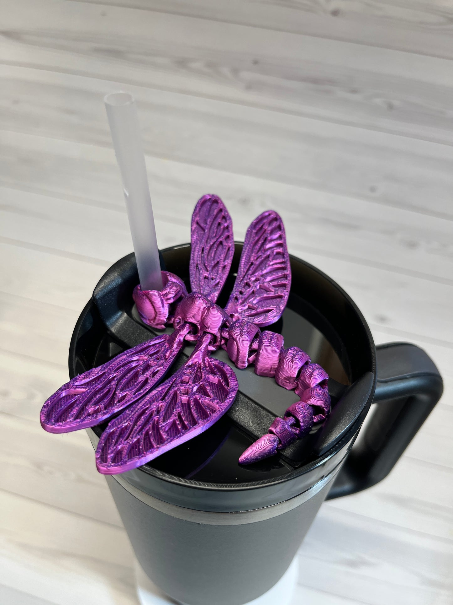 Dragonfly Straw Buddy- Dual Blue/Purple
