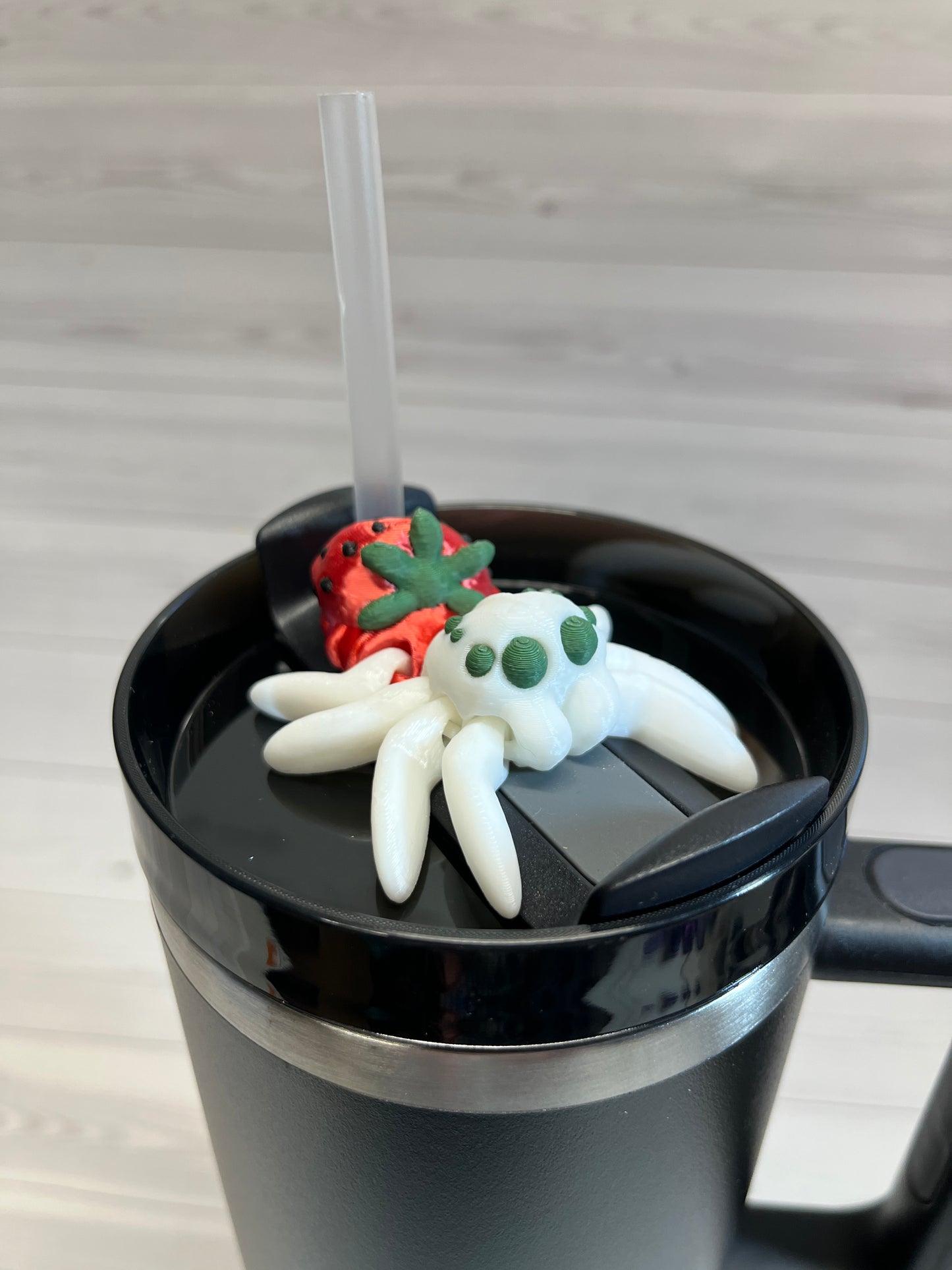 Spider Strawberry Straw Buddy