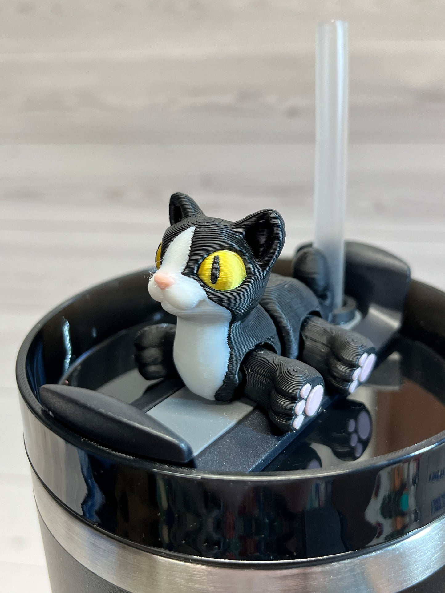 Tuxedo Cat Straw Buddy