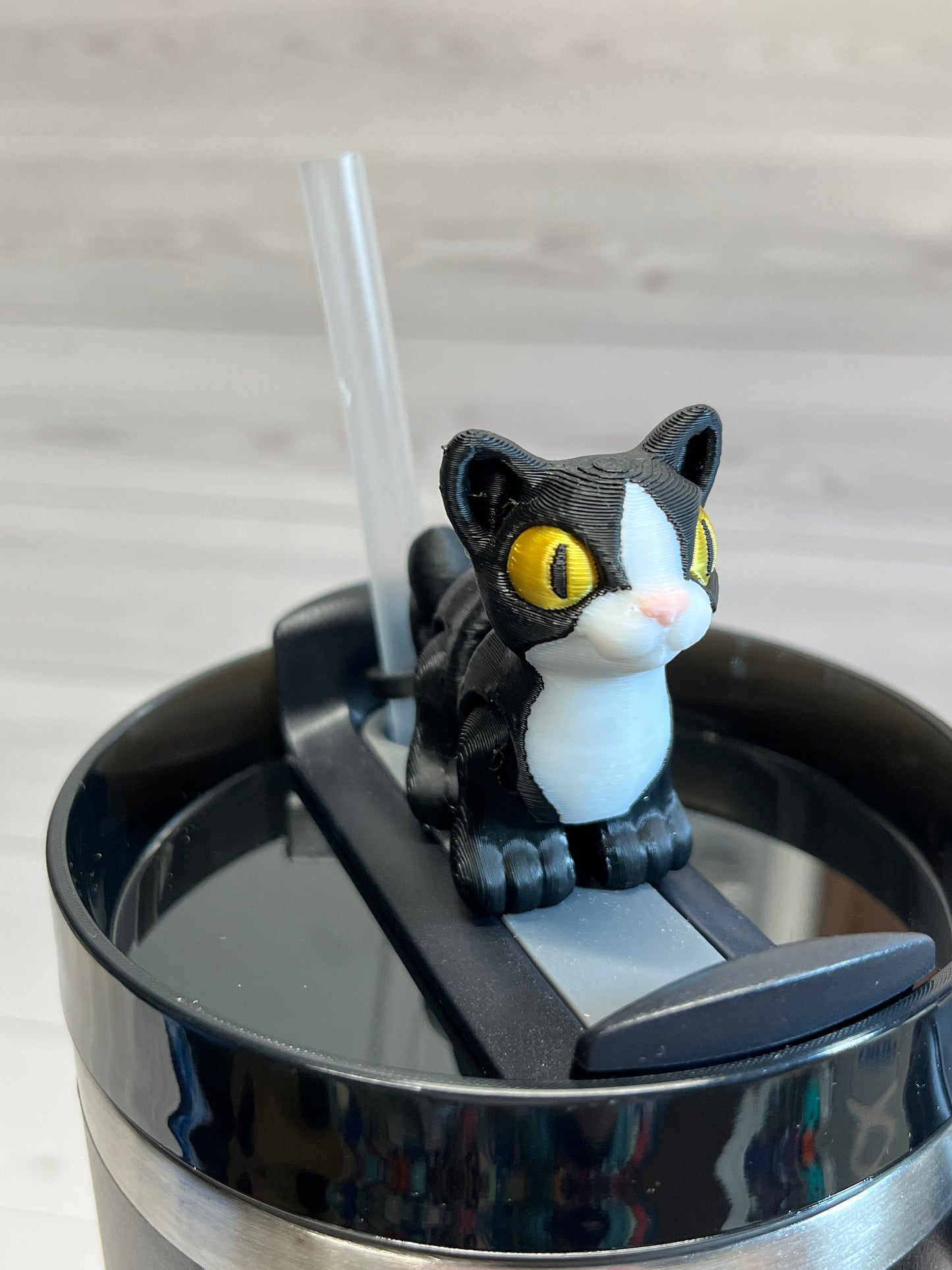 Tuxedo Cat Straw Buddy