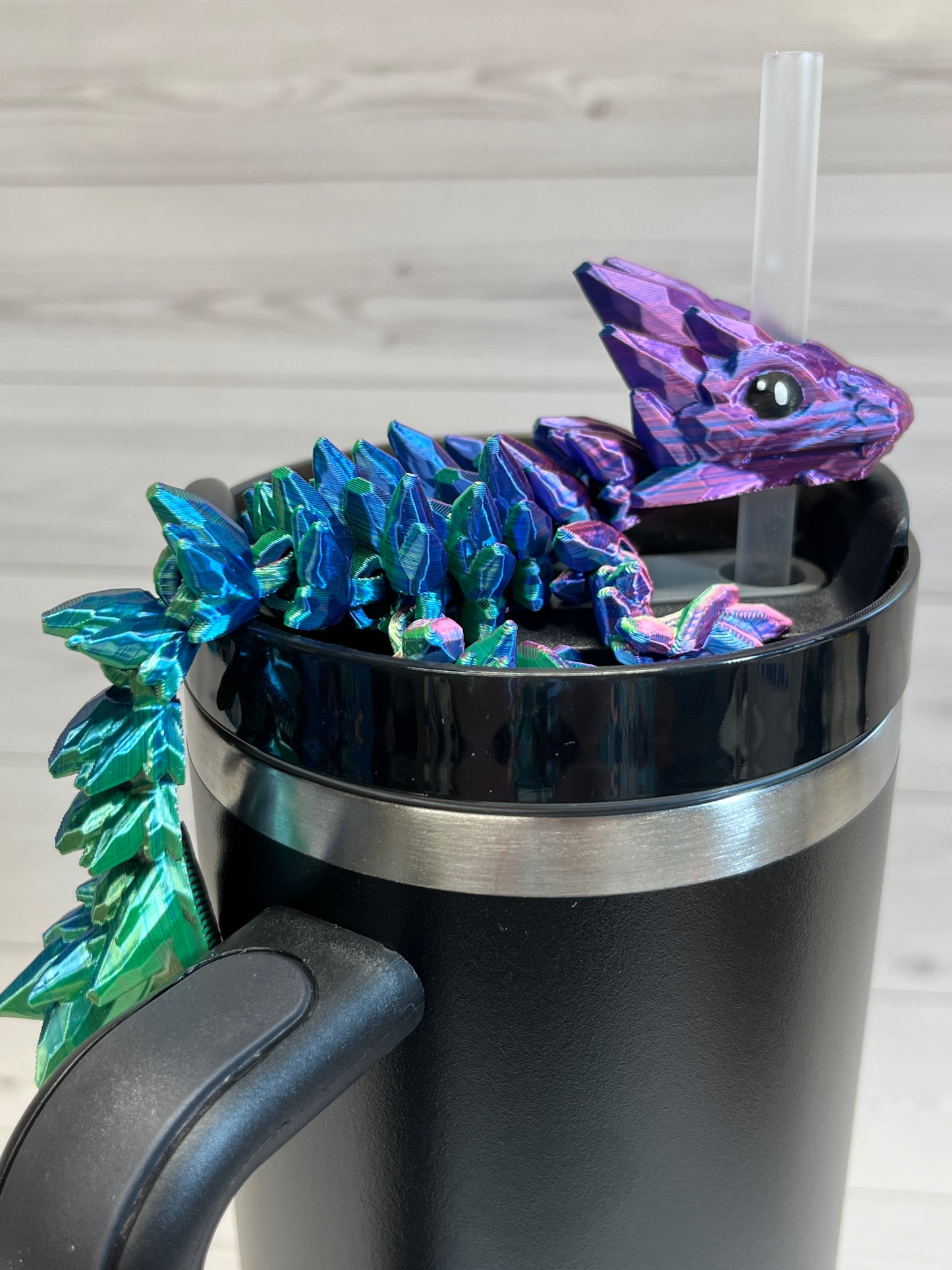 Dragon Straw Buddy- trio blue/pink/green