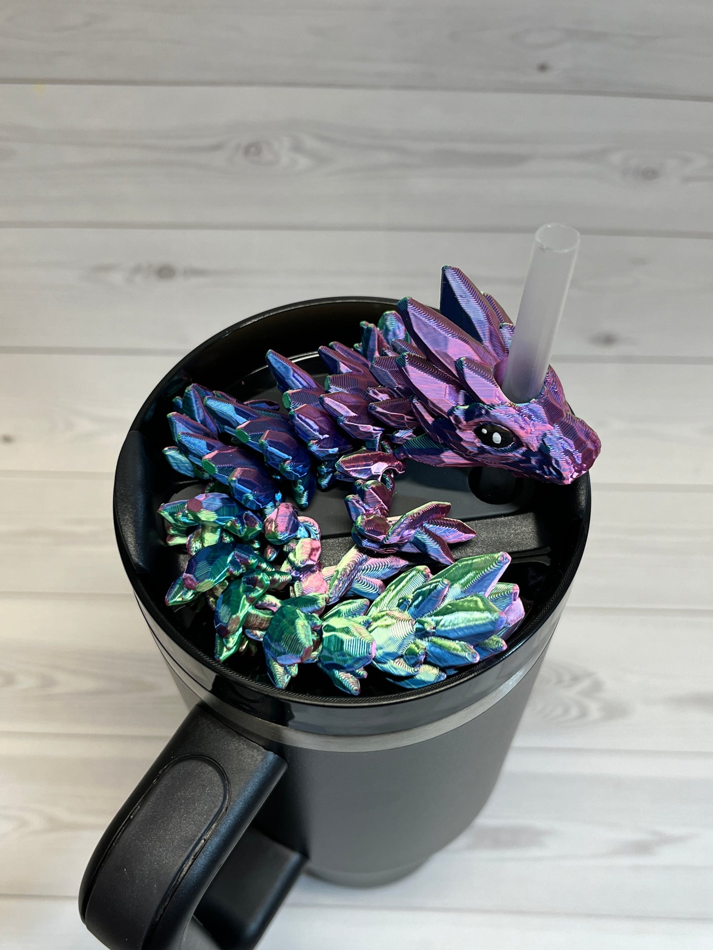 Dragon Straw Buddy- trio blue/pink/green