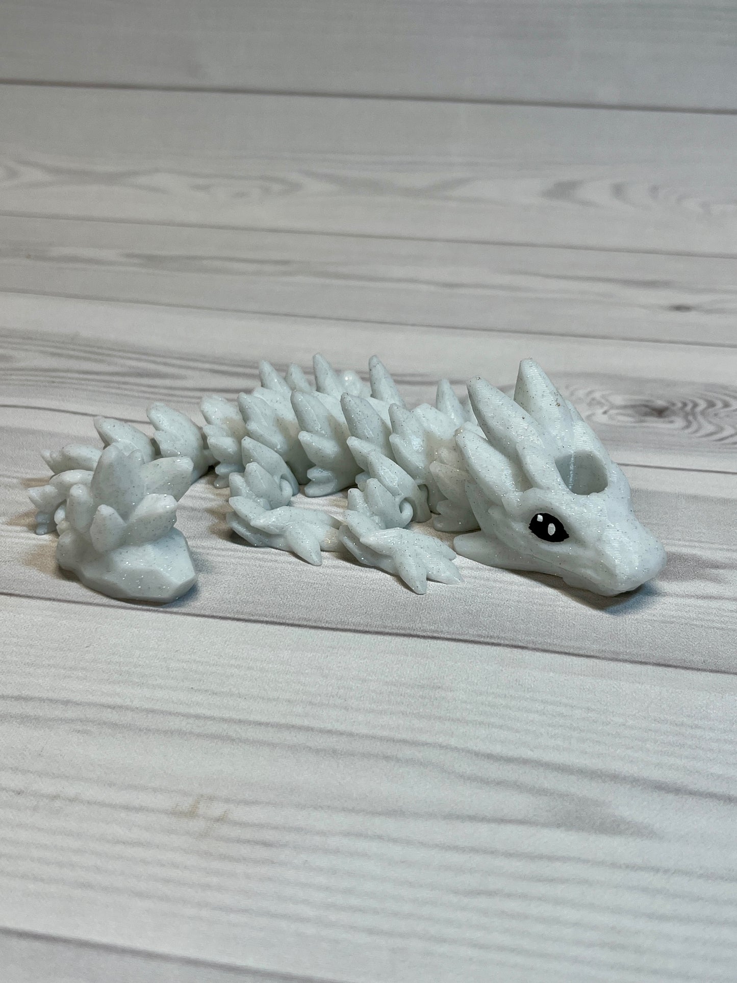 Dragon Straw Buddy- Sparkle White