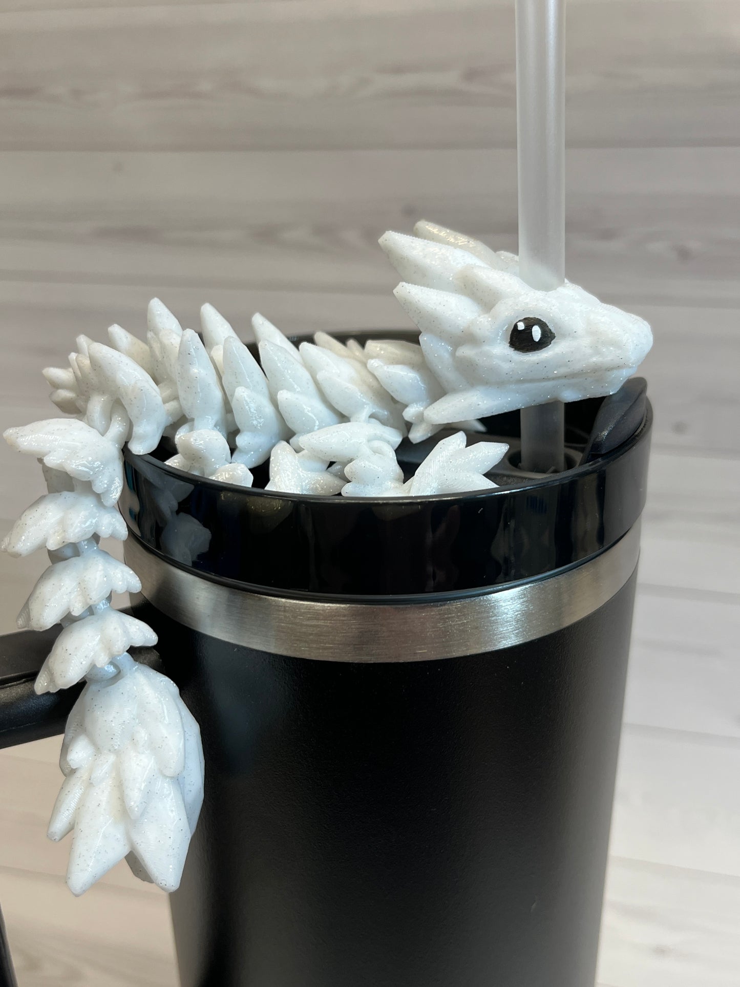 Dragon Straw Buddy- Sparkle White