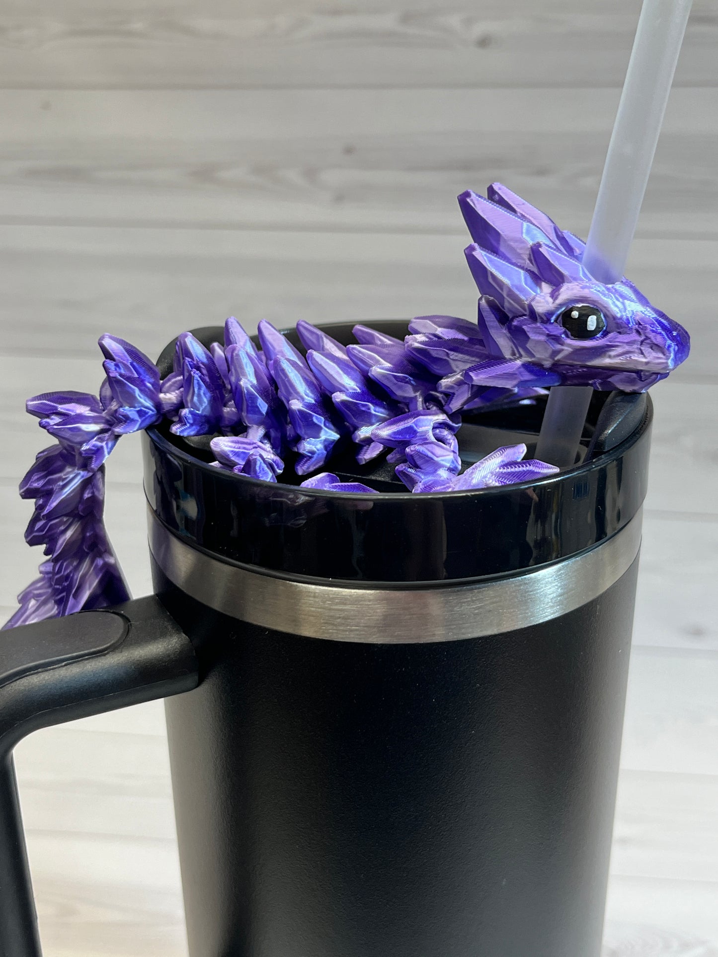 Dragon Straw Buddy- Dual purple/white