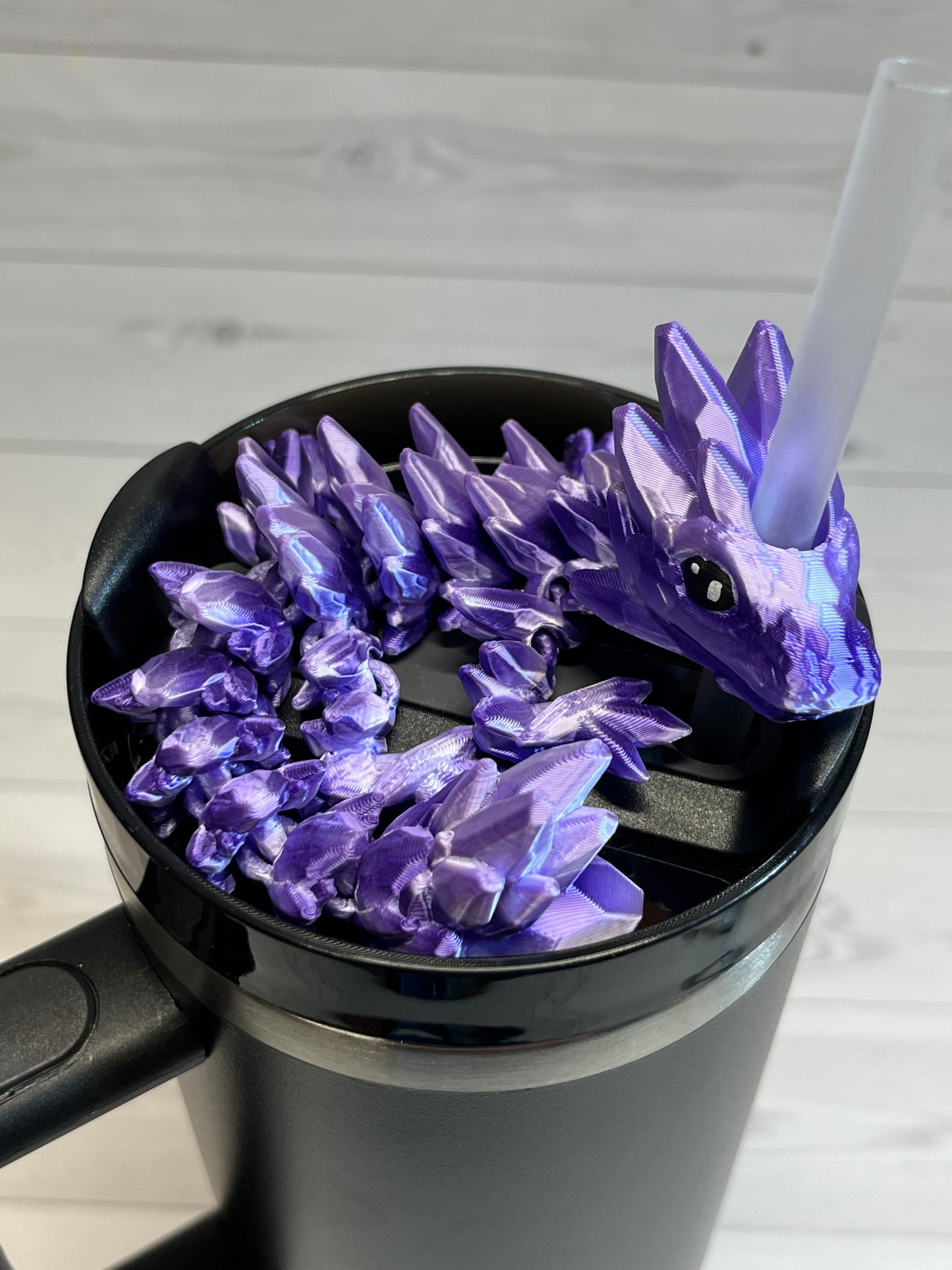 Dragon Straw Buddy- Dual purple/white