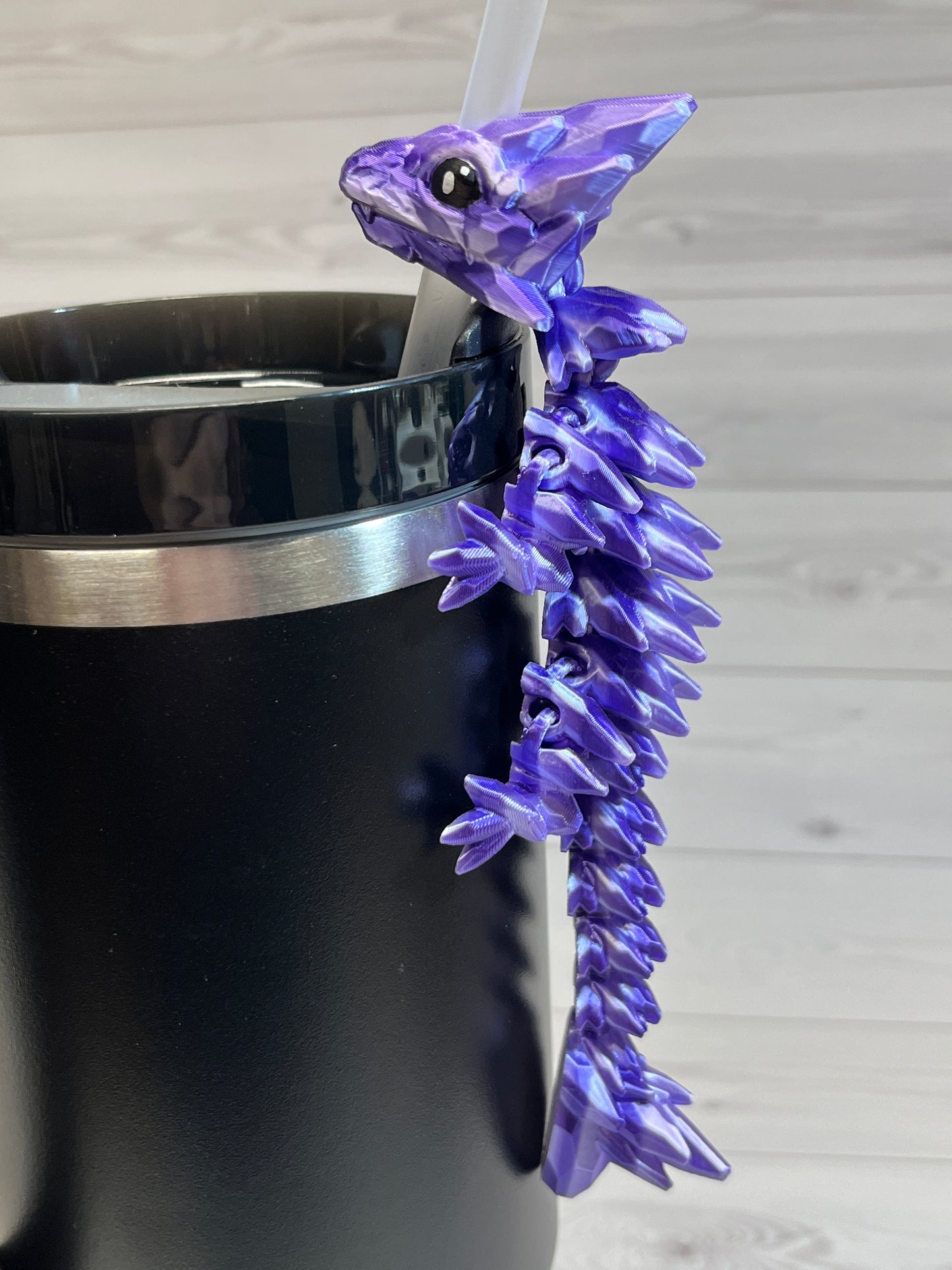 Dragon Straw Buddy- Dual purple/white