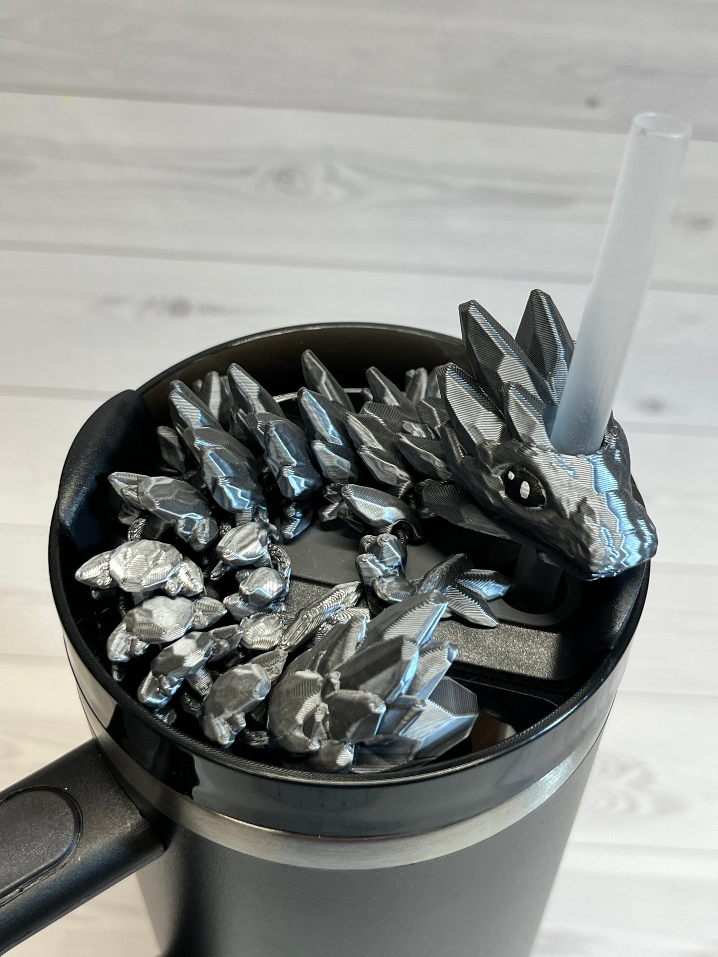 Dragon Straw Buddy- Silver Forge Black