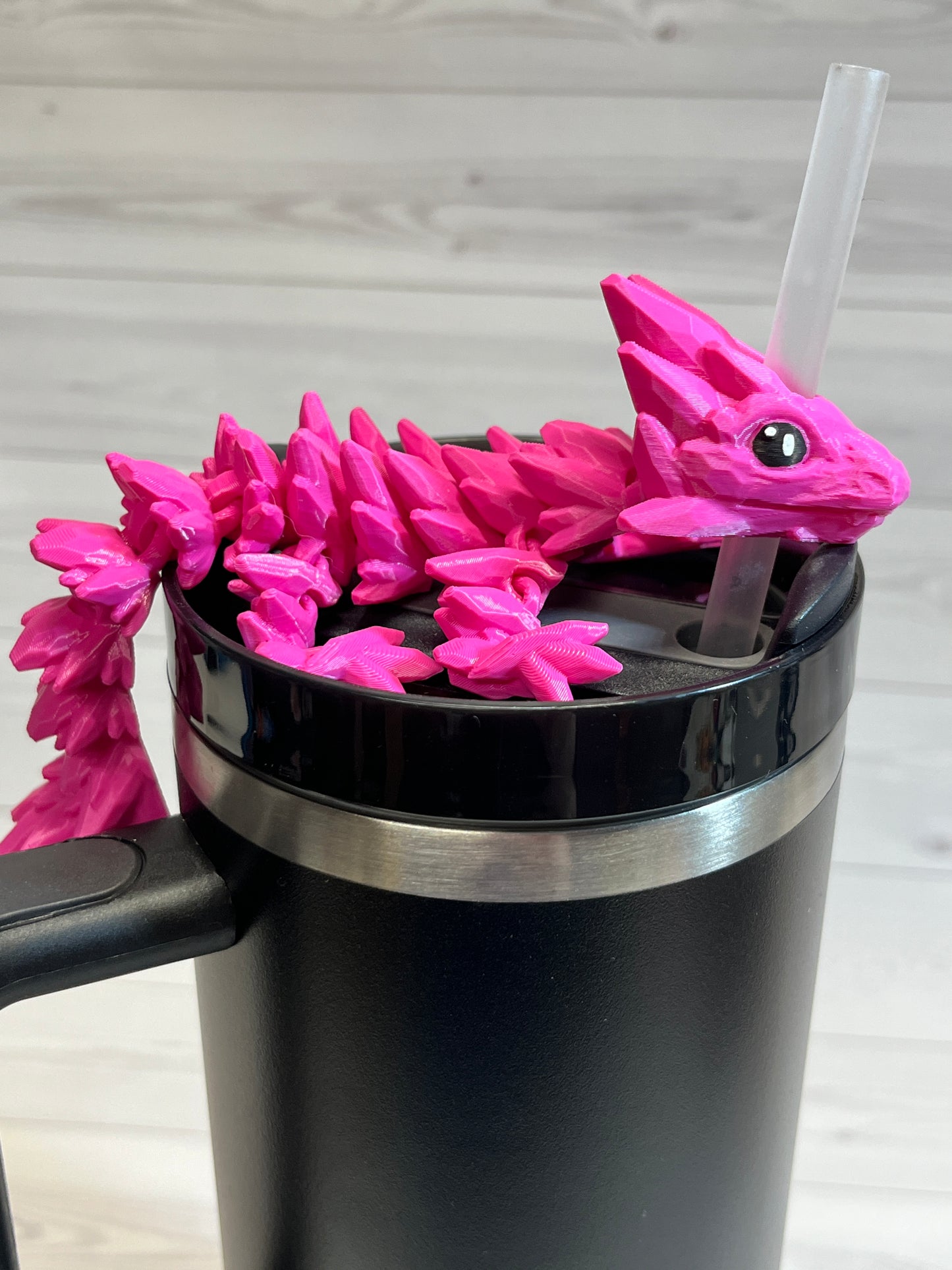 Dragon Straw Buddy- Matte hot pink