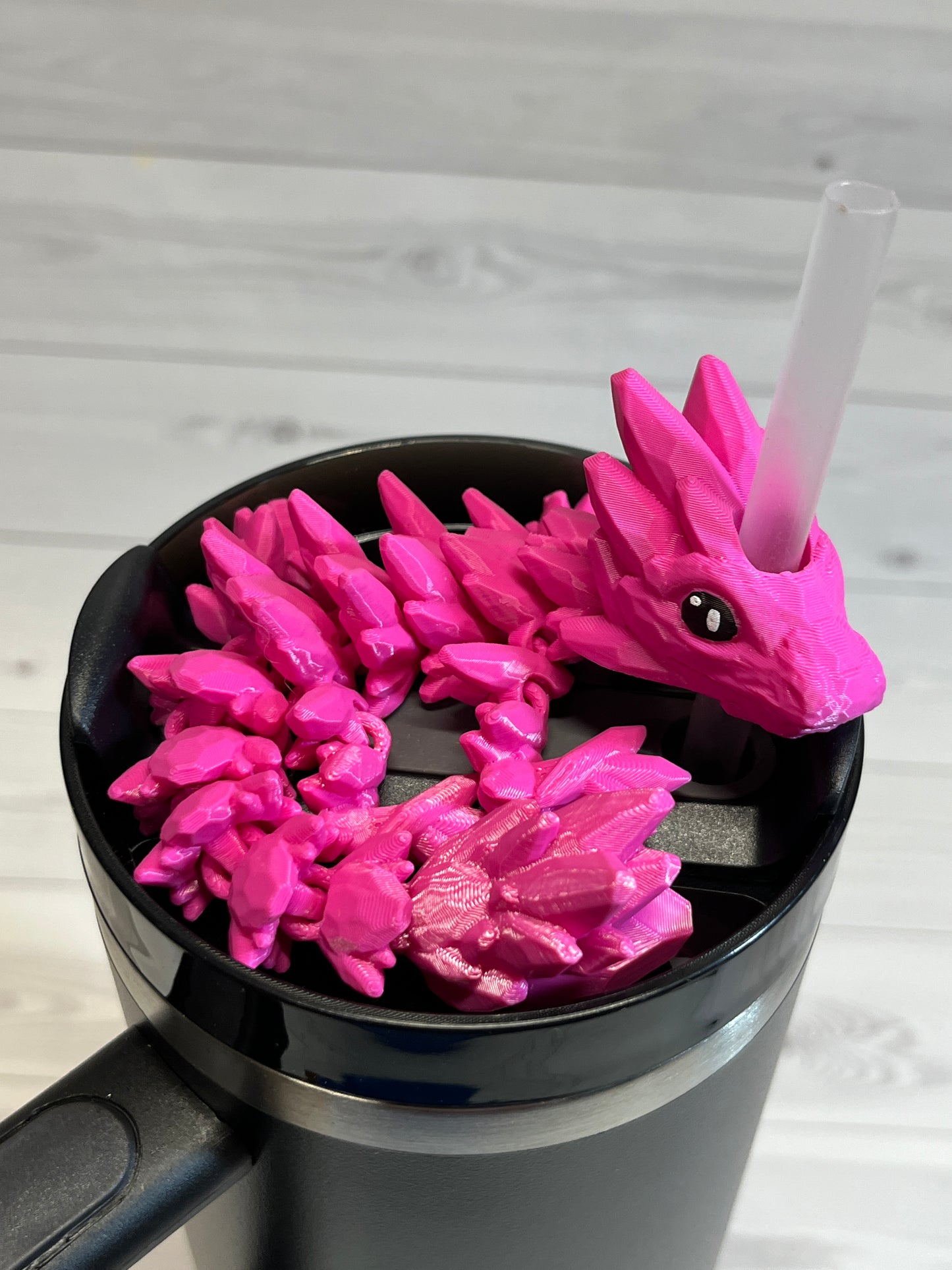 Dragon Straw Buddy- Matte hot pink