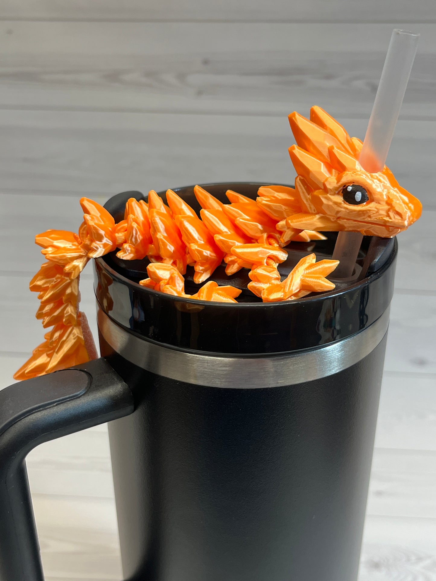 Dragon Straw Buddy- Silk Orange