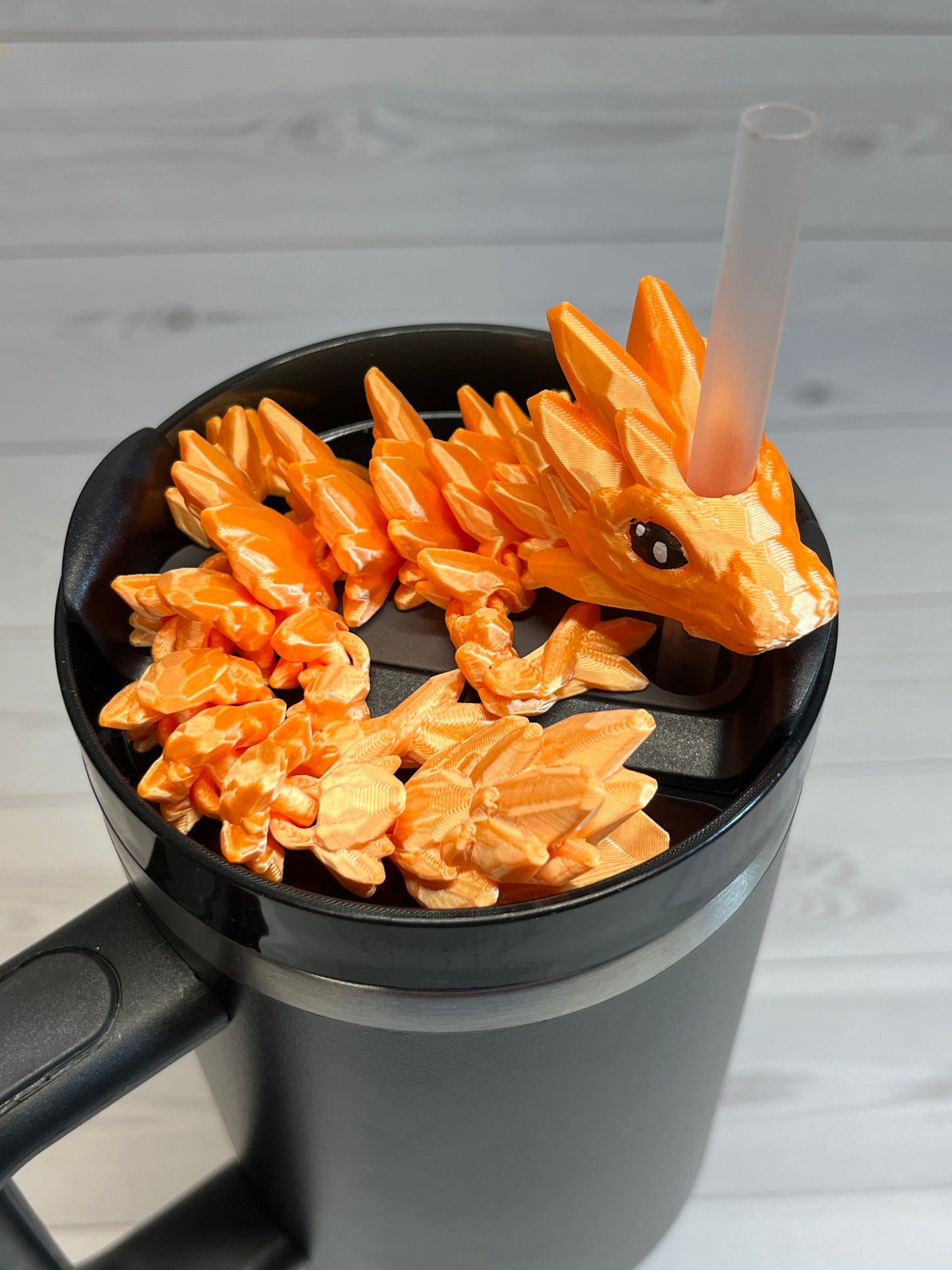 Dragon Straw Buddy- Silk Orange