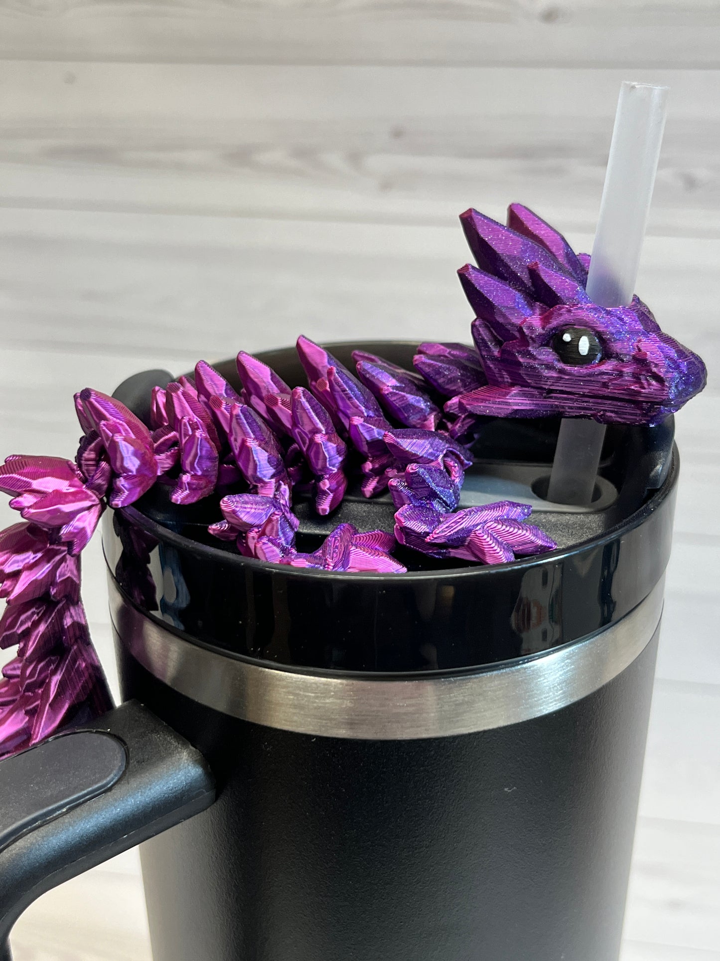 Dragon Straw Buddy- Dual blue/purple