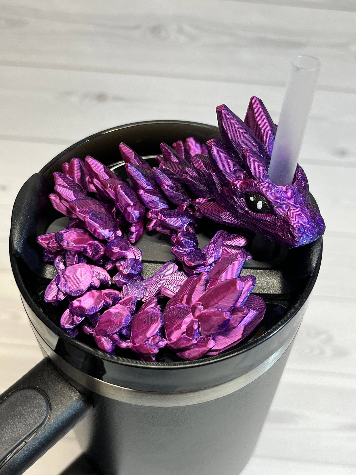 Dragon Straw Buddy- Dual blue/purple