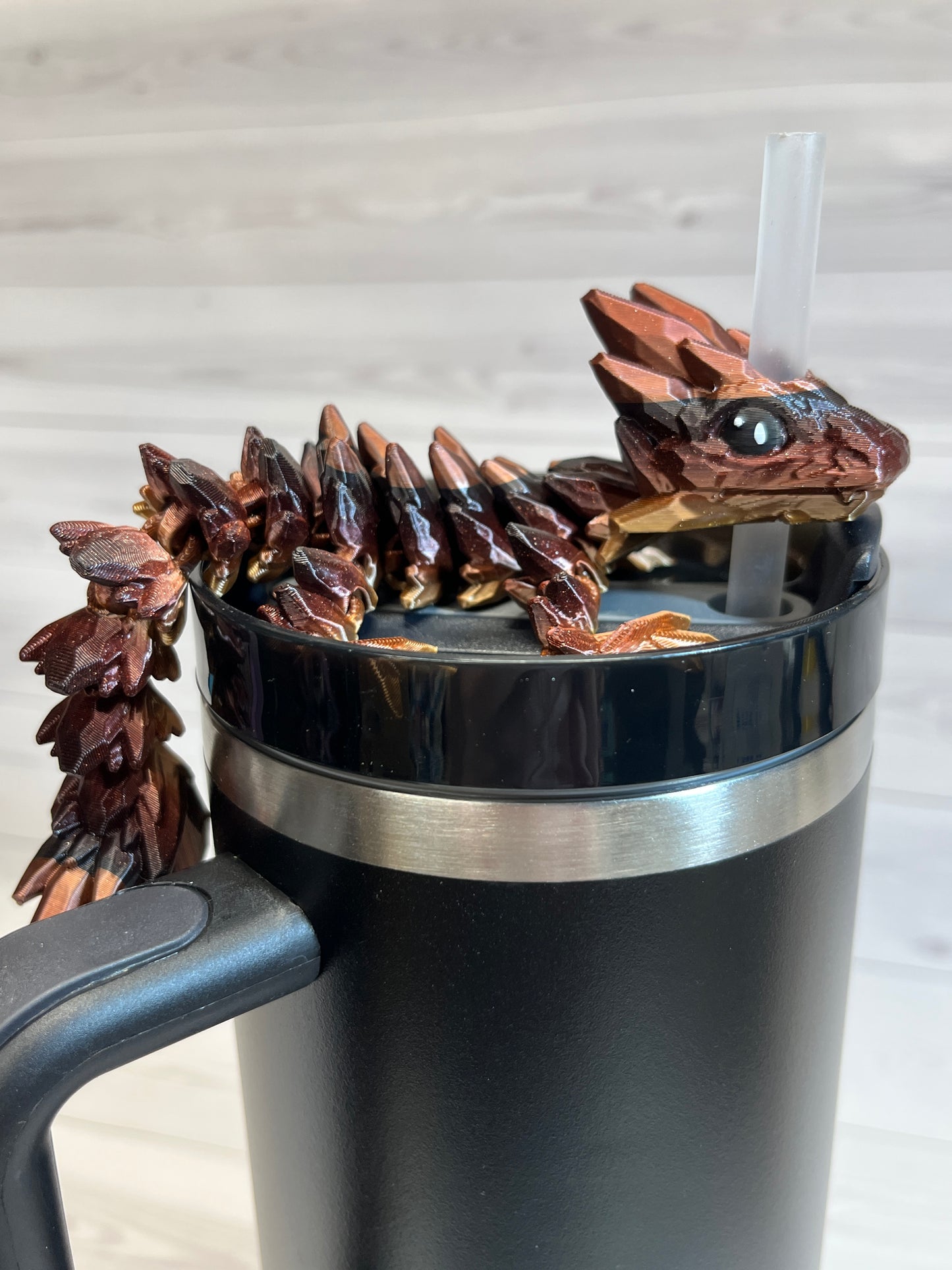 Dragon Straw Buddy- Trio black/red/gold