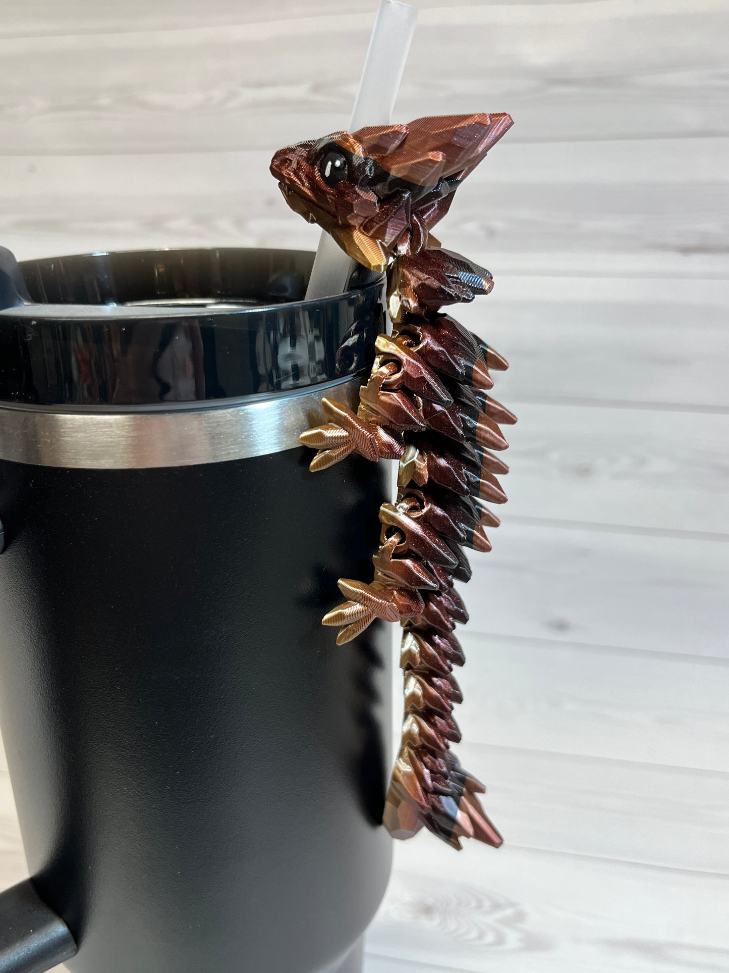 Dragon Straw Buddy- Trio black/red/gold