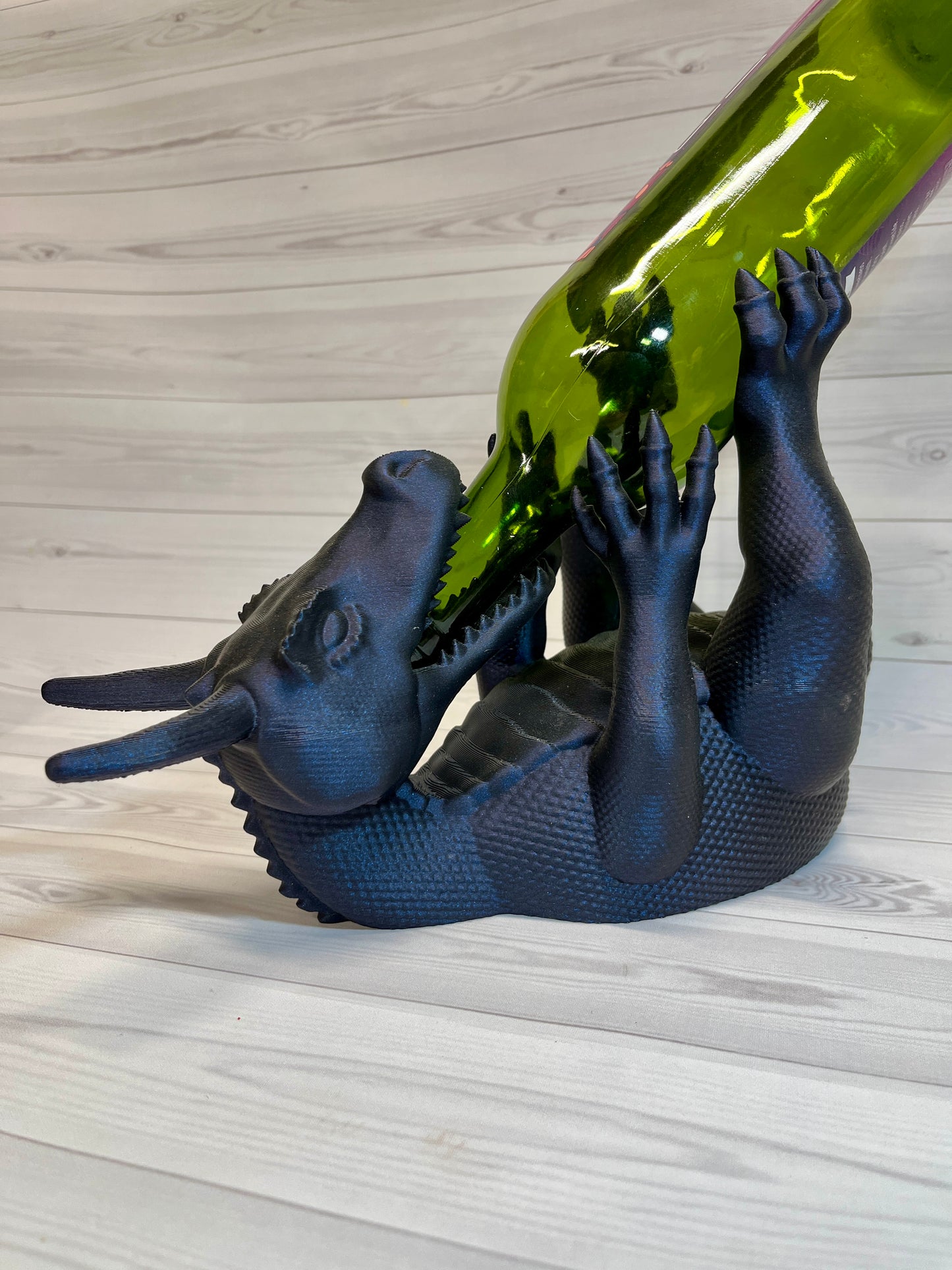 Wine Bottle holding dragon