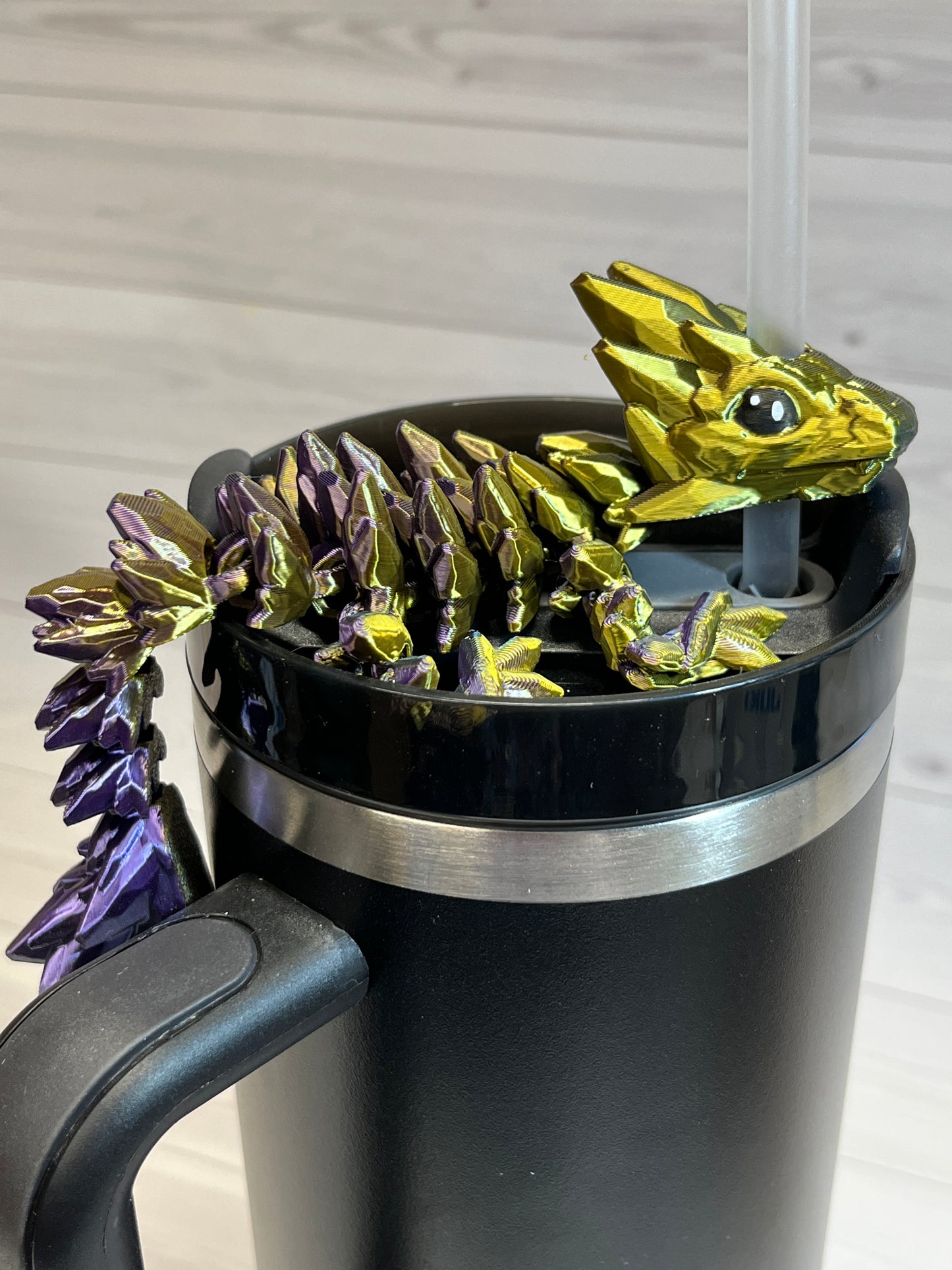 Dragon Straw Buddy- Tri Gold/Purple/Black