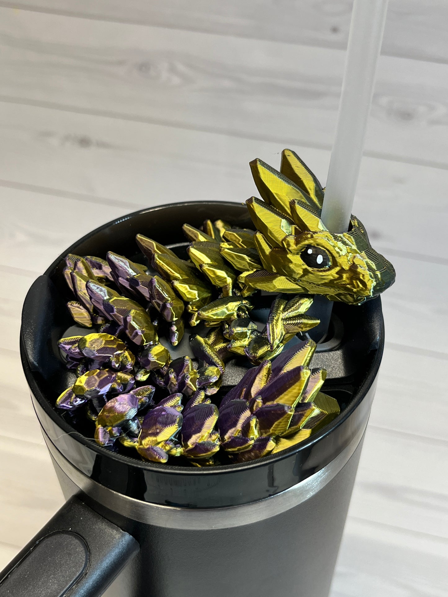 Dragon Straw Buddy- Tri Gold/Purple/Black