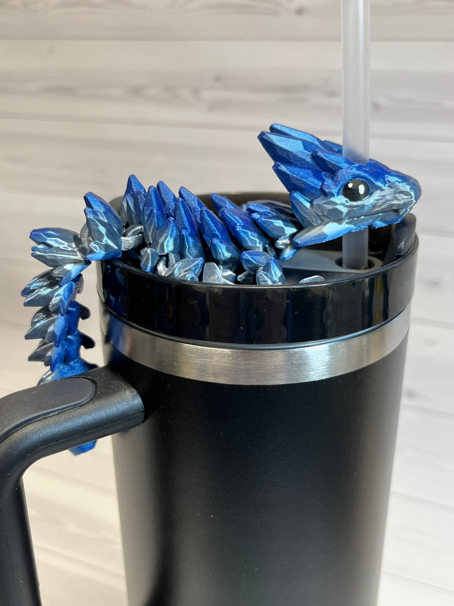Dragon Straw Buddy- Silver forge blue