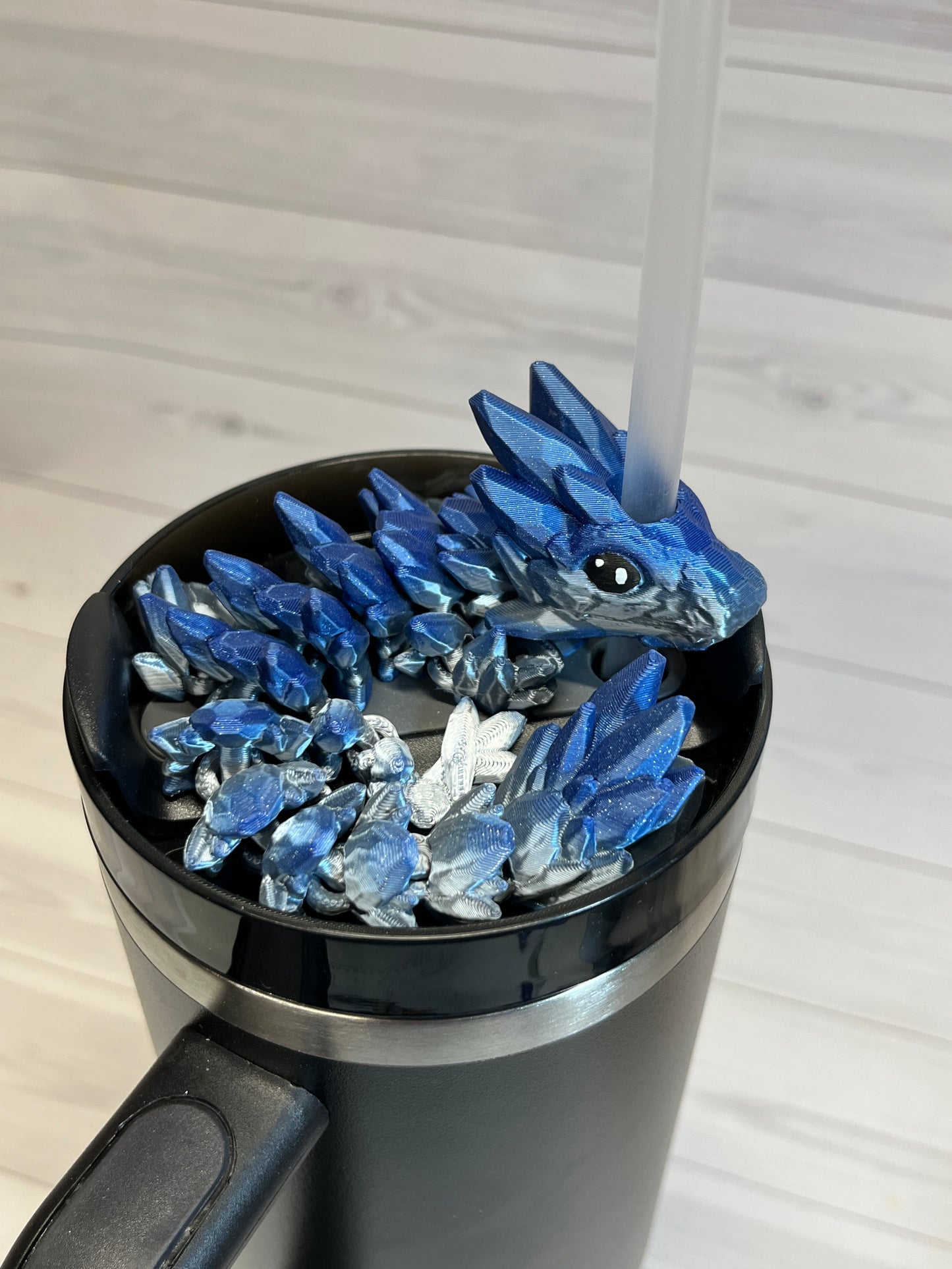 Dragon Straw Buddy- Silver forge blue