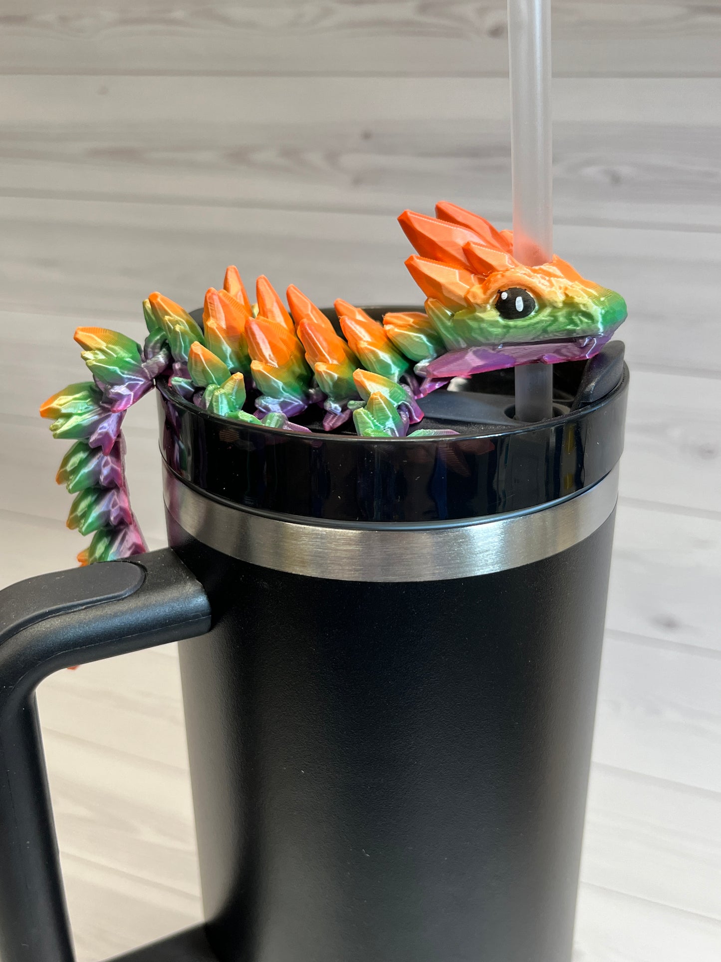 Dragon Straw Buddy- Candy rainbow