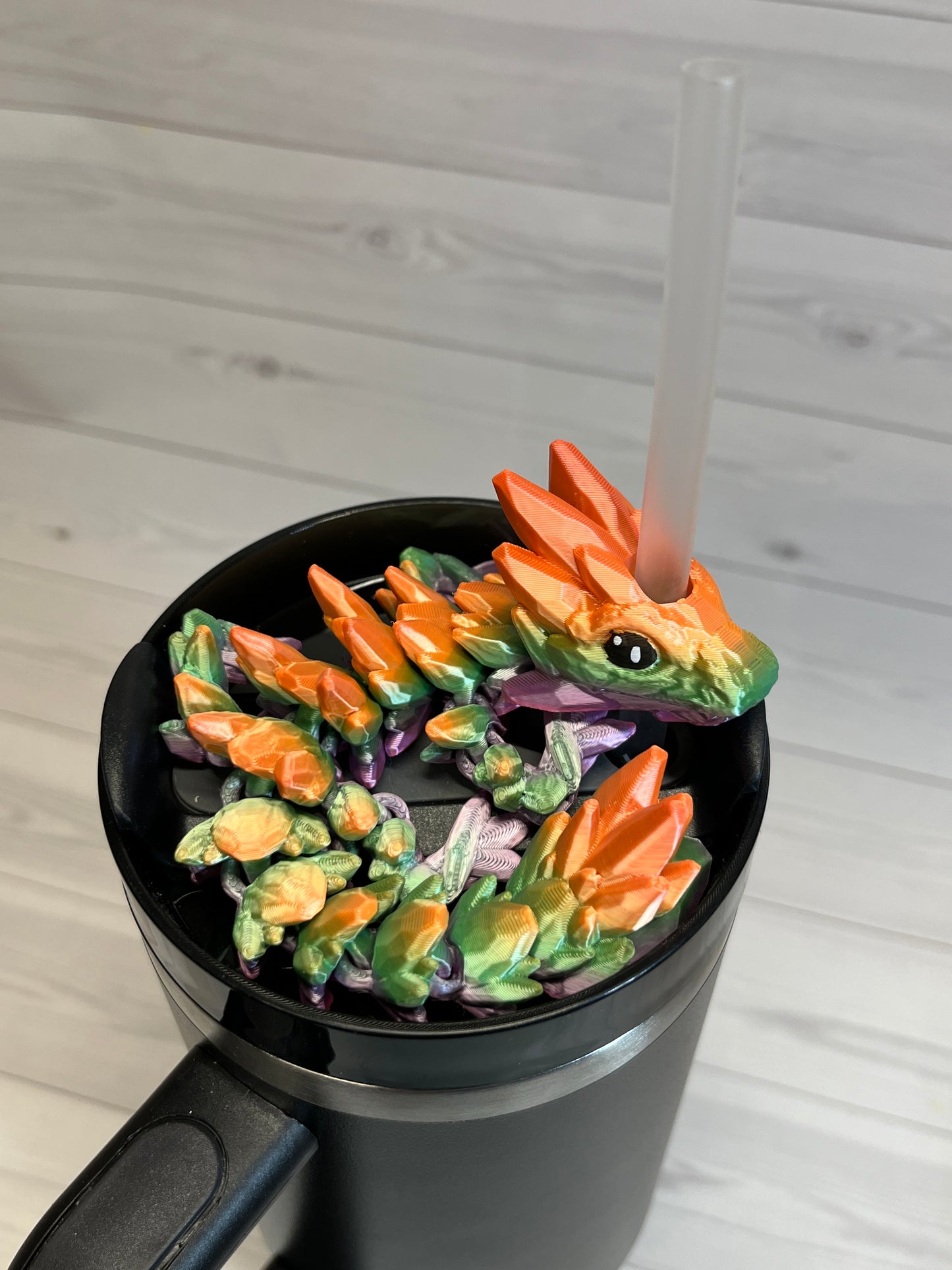 Dragon Straw Buddy- Candy rainbow