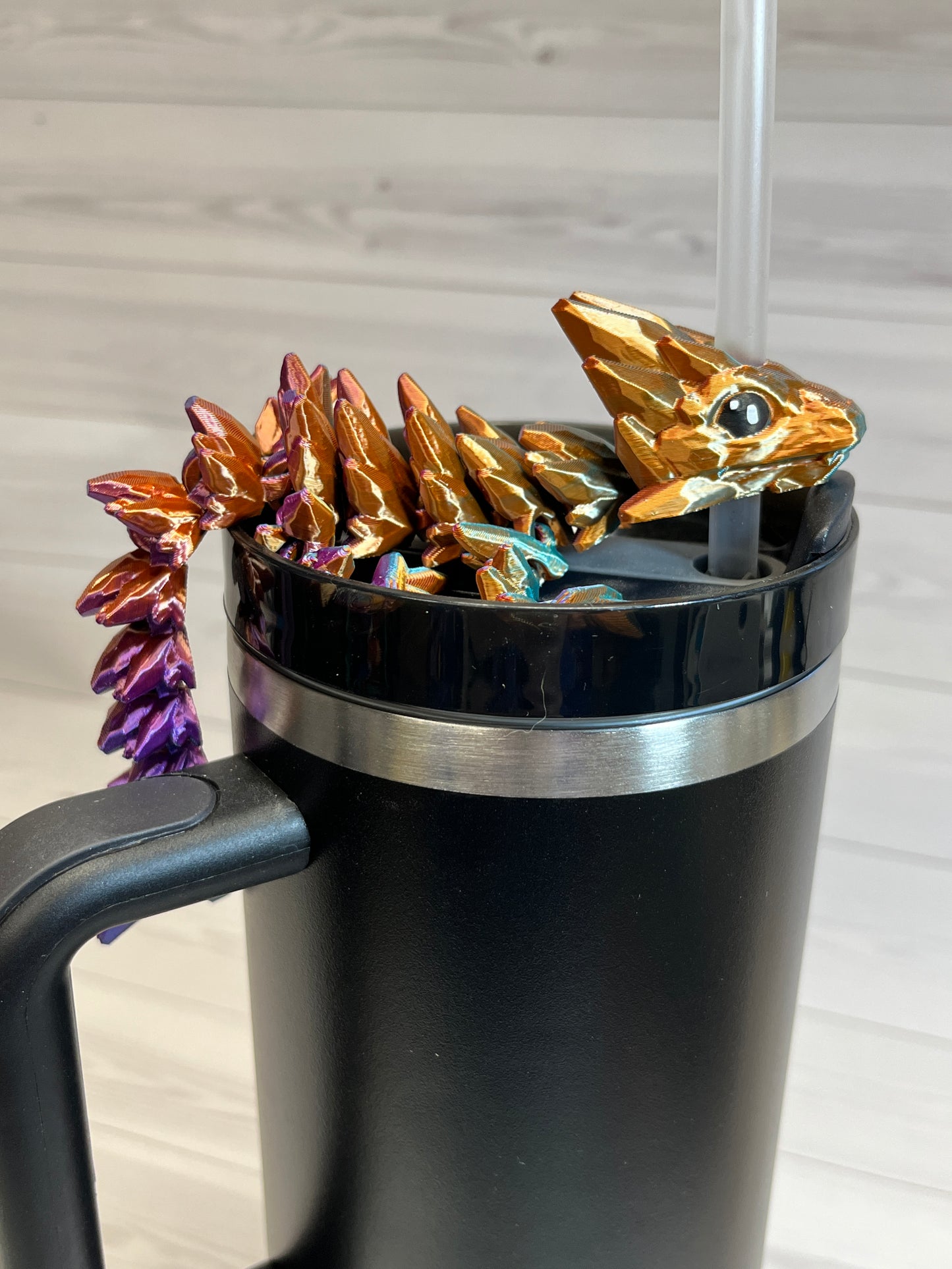 Dragon Straw Buddy- Tri  Purple/Orange/Blue