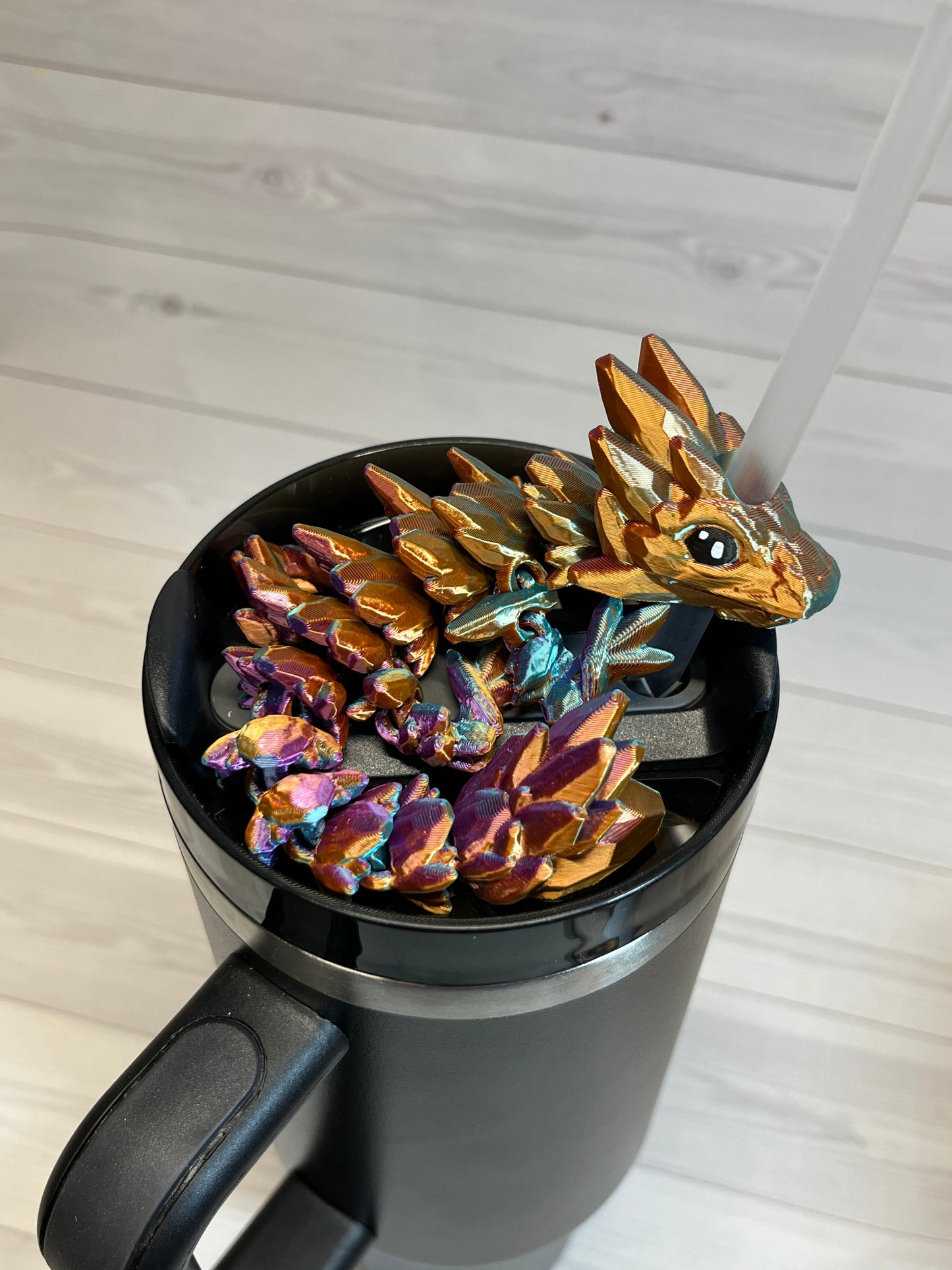 Dragon Straw Buddy- Tri  Purple/Orange/Blue
