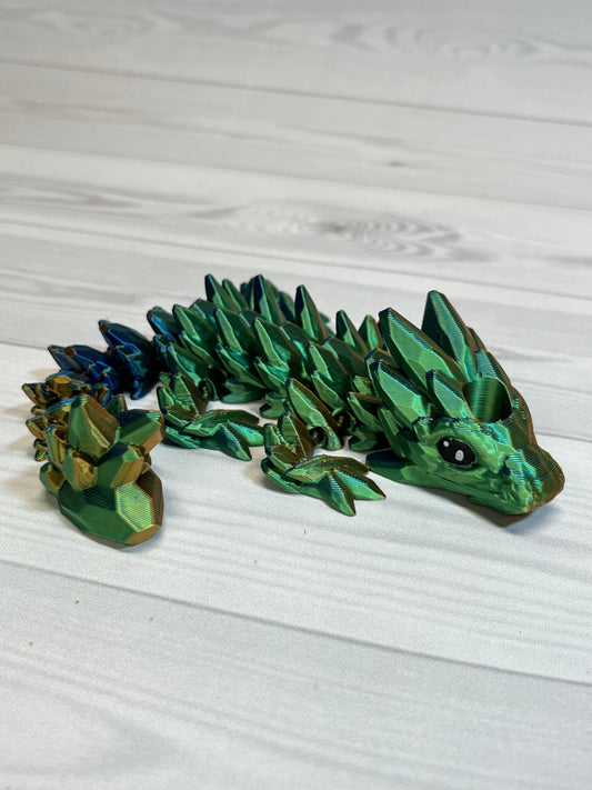 Dragon Straw Buddy- Tri Blue/Green/Gold