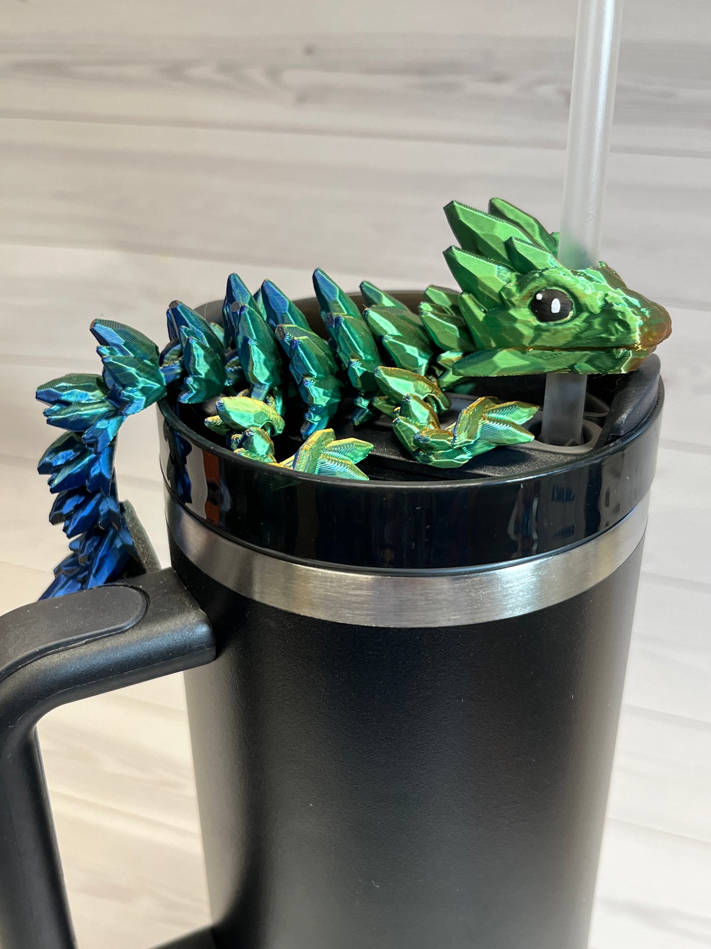 Dragon Straw Buddy- Tri Blue/Green/Gold