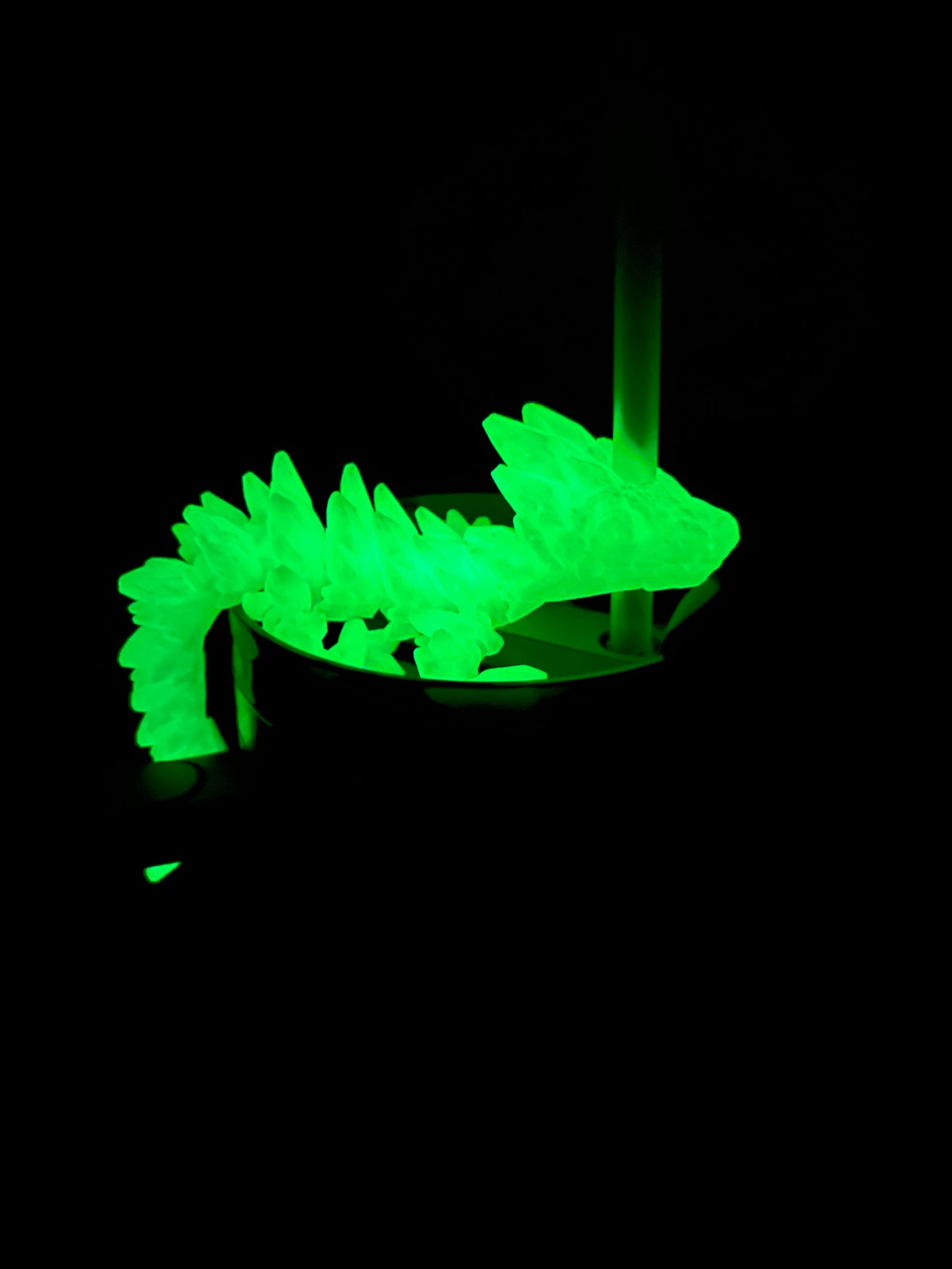 Dragon Straw Buddy- Glow in the Dark Green
