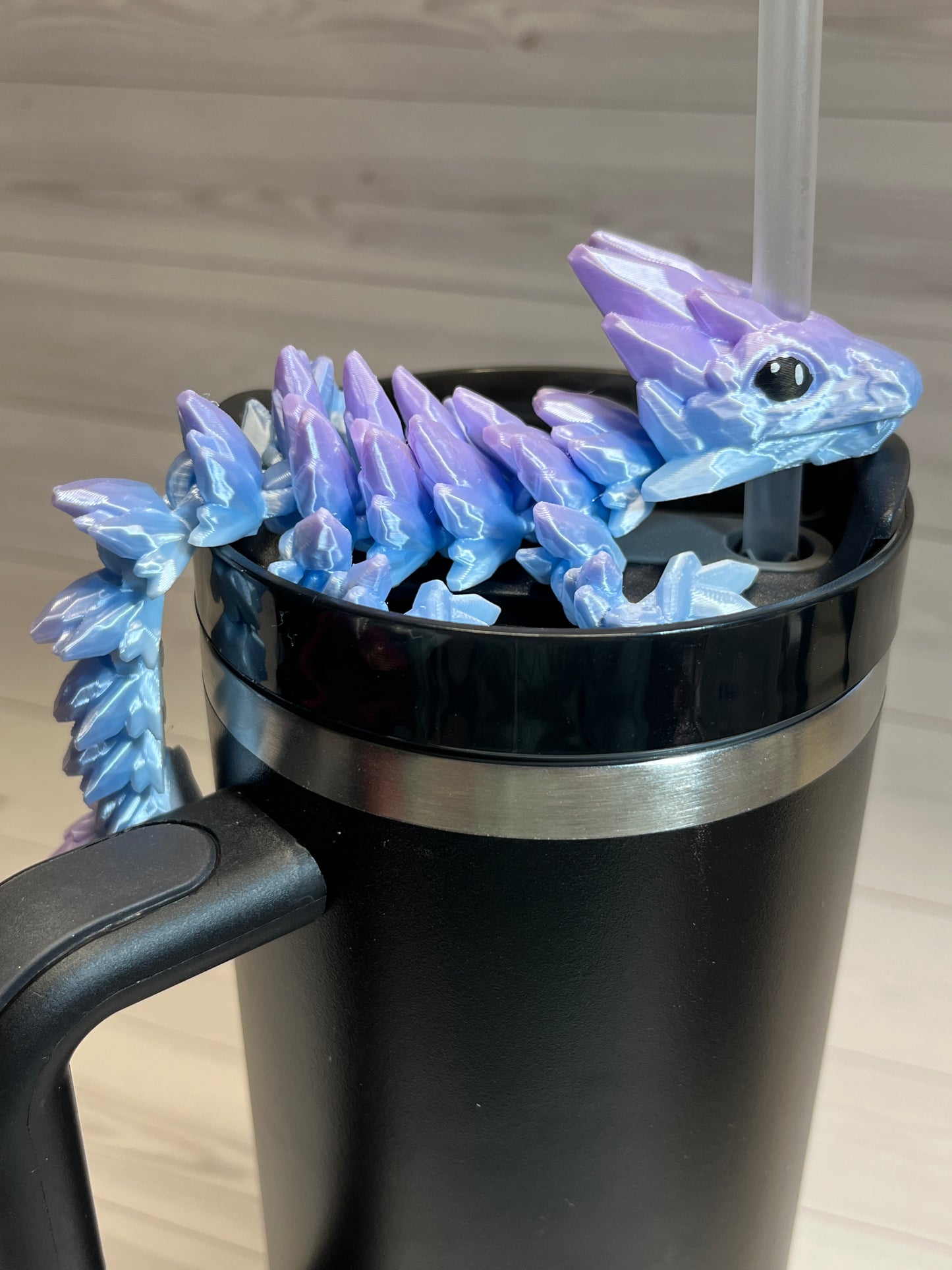 Dragon Straw Buddy- Gradient White/Purple/Blue