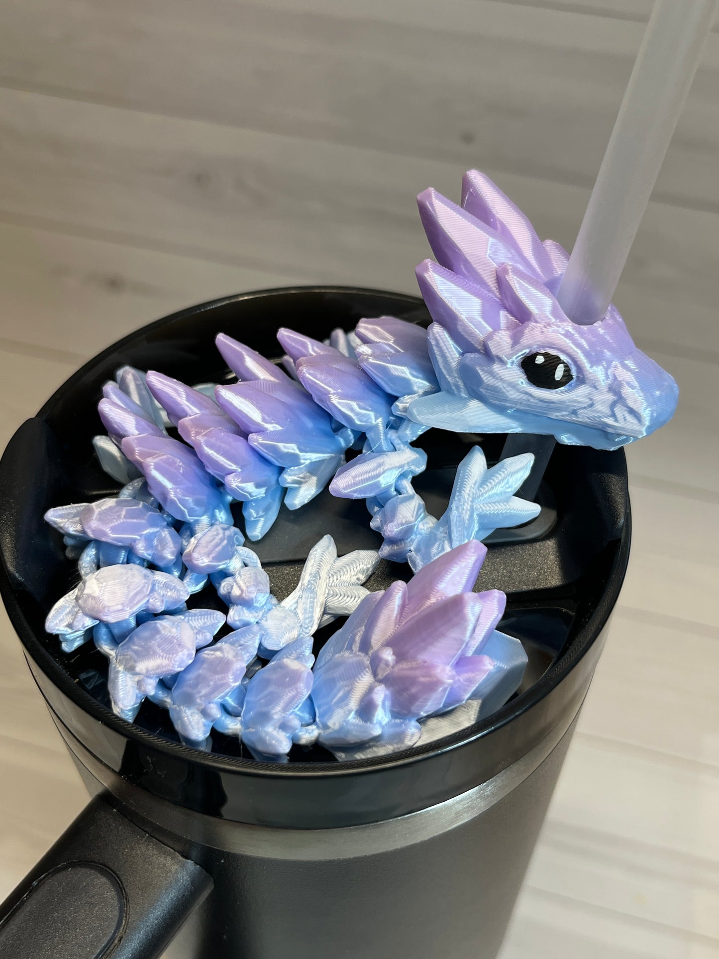 Dragon Straw Buddy- Gradient White/Purple/Blue